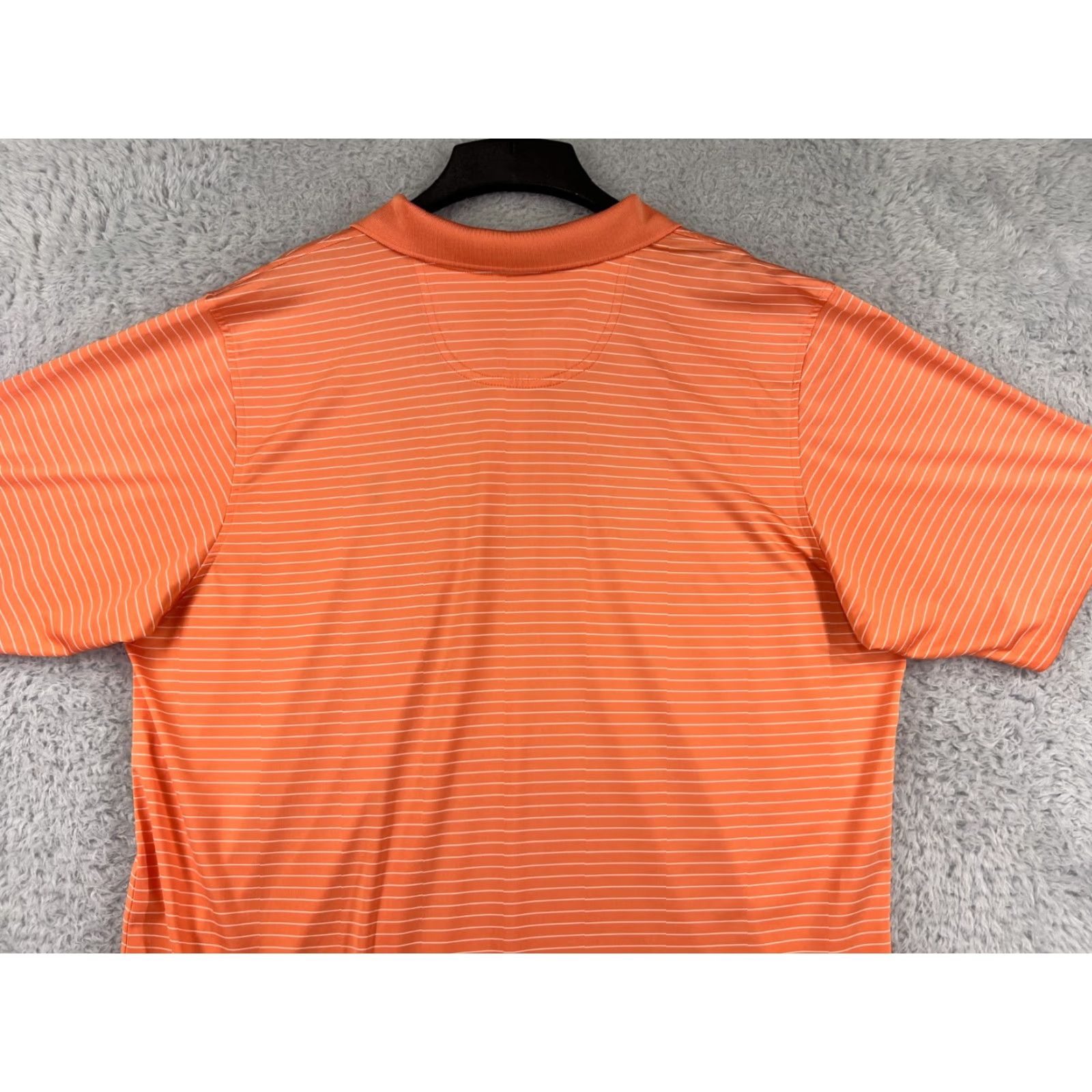 Vintage F&G Tech Polo Shirt Mens XL Orange Striped Golf Stretch Polyester 100% Polyester Shirt Polo Fashion Sports Classic Men’s Adults Regular Men Size US XL / EU 56 / 4 - 7 Thumbnail