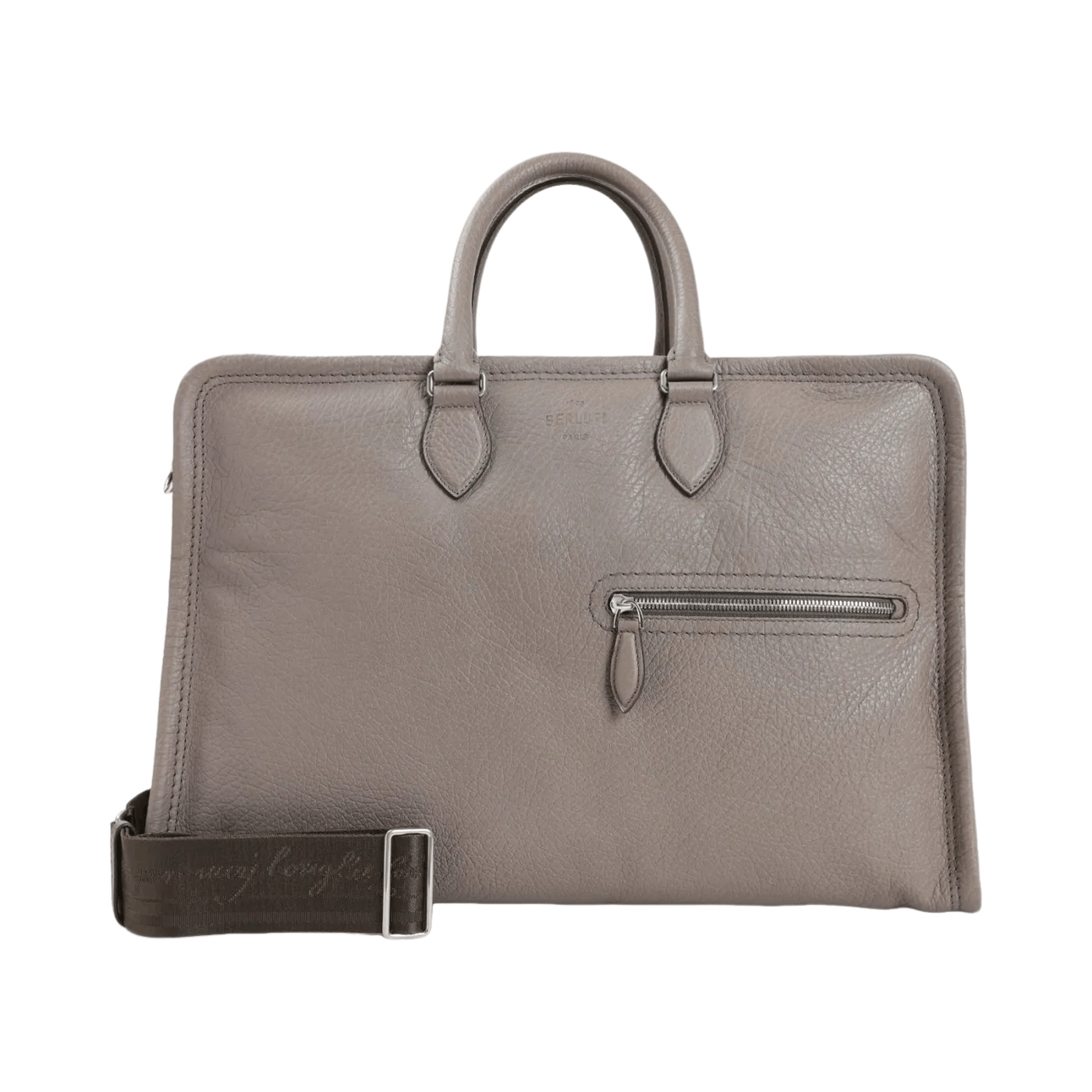 BERLUTI Taupe Leather Travel Bag New & Authentic