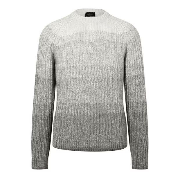 image of Brioni O1G2R1Mq0524 Crew Neck Sweaters In Grey, Men's (Size Large)
