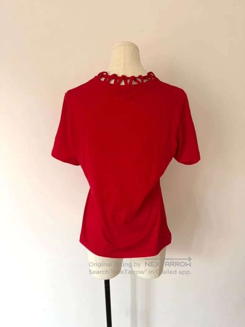 Yohji Yamamoto Y's Yohji Yamamoto Red Cutout Neck Top Size US M / EU 48-50 / 2 - 2 Thumbnail