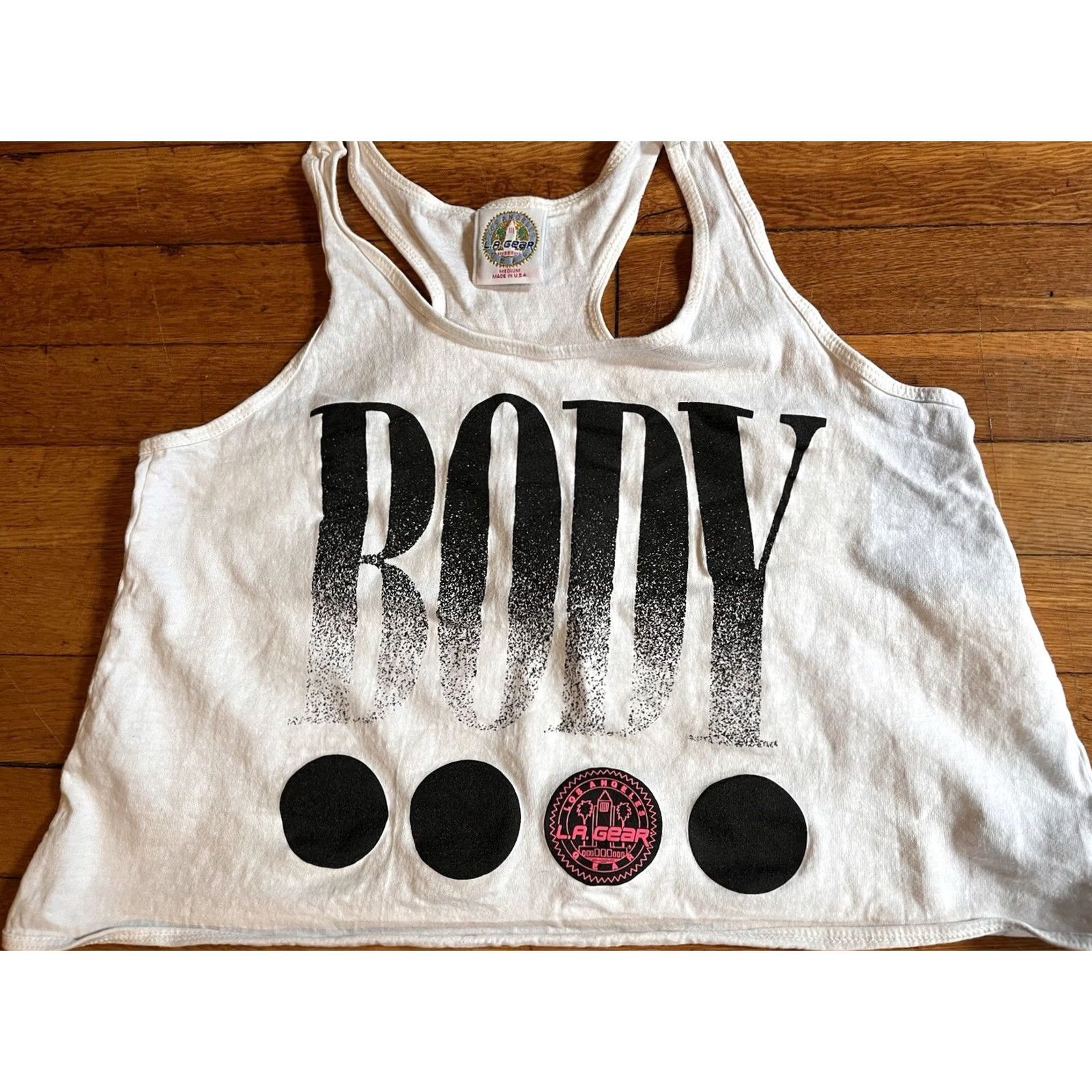 La Gear VINTAGE LA Gear Body Tank Top Women’s M White 90s Tank Size M / US 6-8 / IT 42-44 - 3 Thumbnail