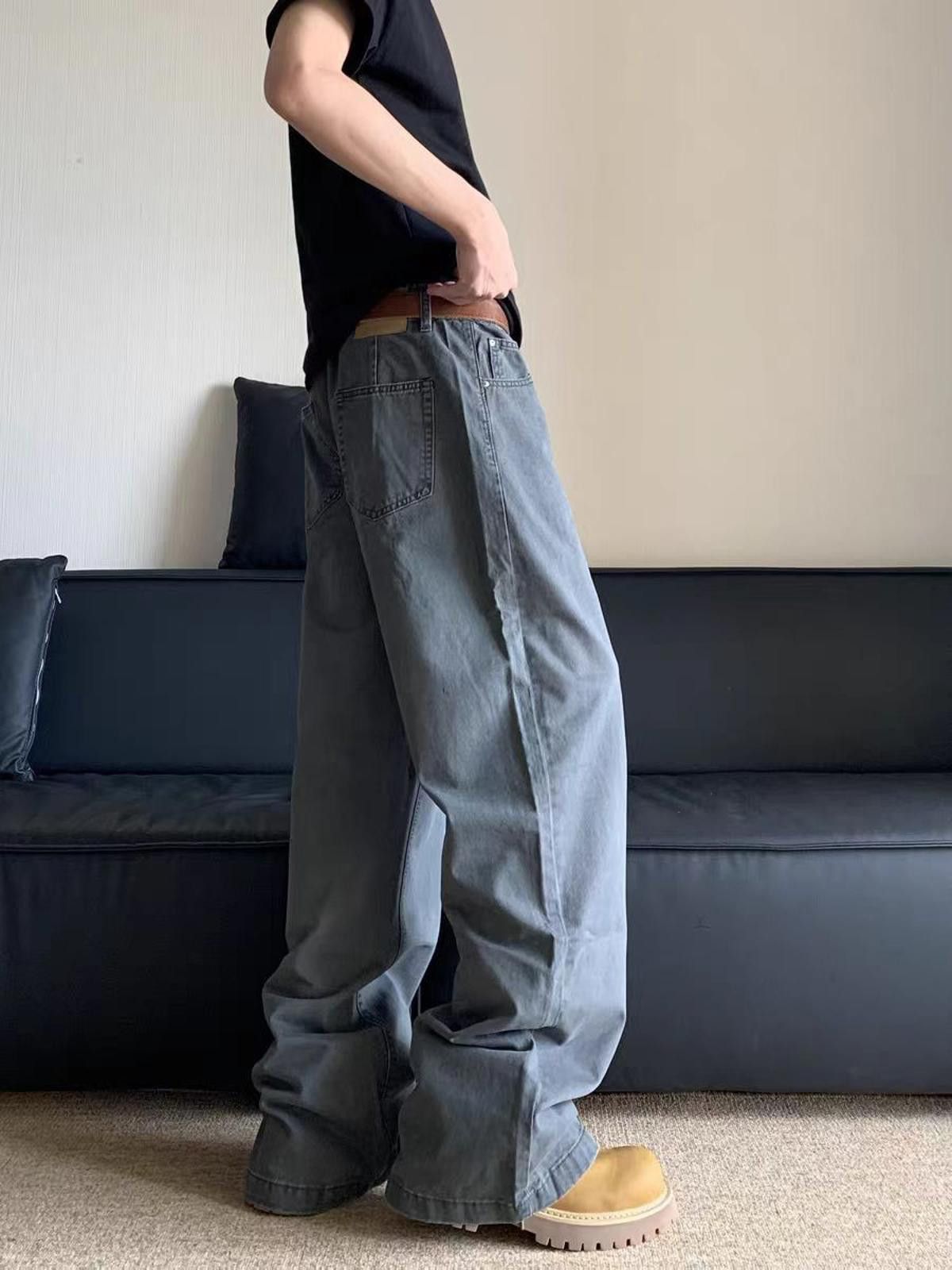 Jean × Vintage Wide-Leg Denim Jeans Size US 33 - 3 Thumbnail