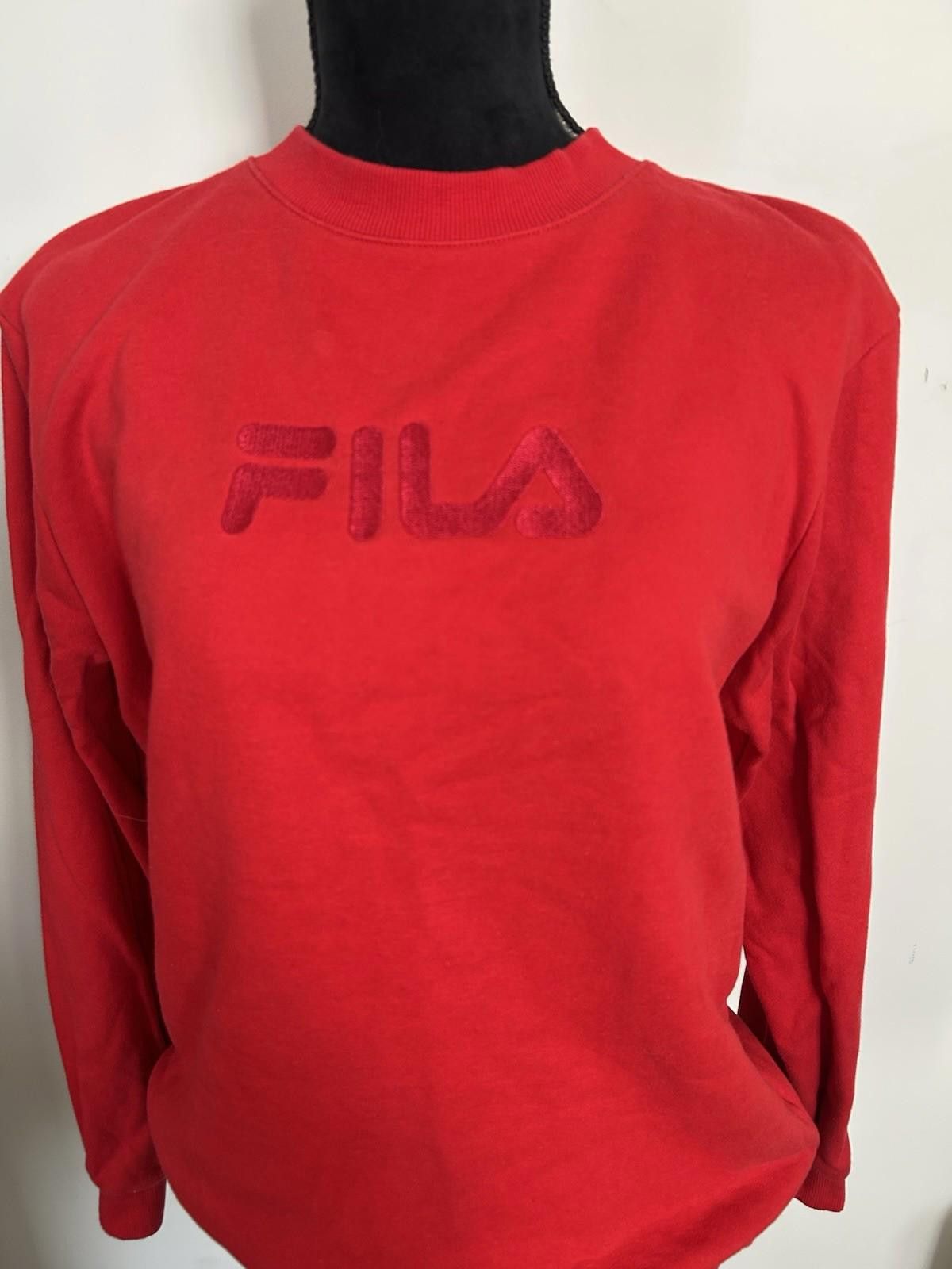 Fila Fila Crewneck Jumper Sweater Red Cotton - Size 12 (008) Size US M / EU 48-50 / 2 - 3 Thumbnail