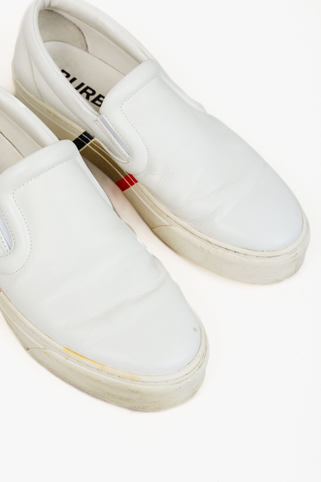 Burberry Burberry Men's Thompson White Leather Slip On Shoes Size US 10 / EU 43 - 6 Thumbnail