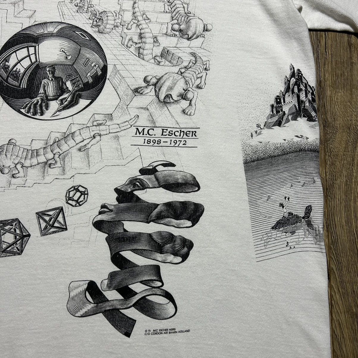 Vintage Vintage 90s M.C. Escher Graphic T-Shirt Art Tee 1991 Size XL Size US XL / EU 56 / 4 - 5 Thumbnail