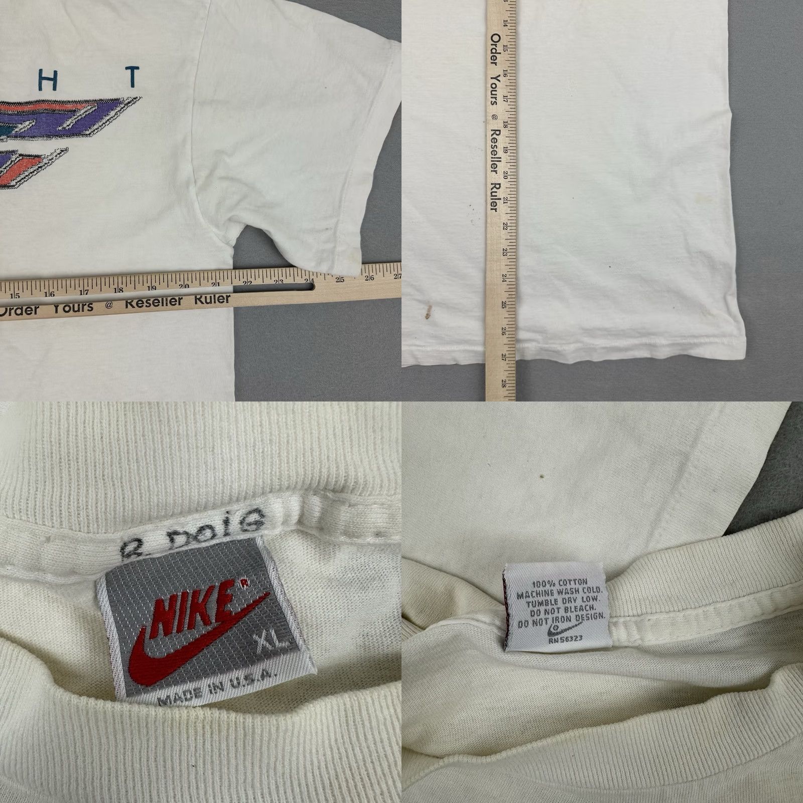 Nike Vintage Nike Shirt XL Men White Flight USA Tee Short Sleeve 80s Shirt Mens XL White USA Flight Nike Shirt Size US XL / EU 56 / 4 - 9 Thumbnail