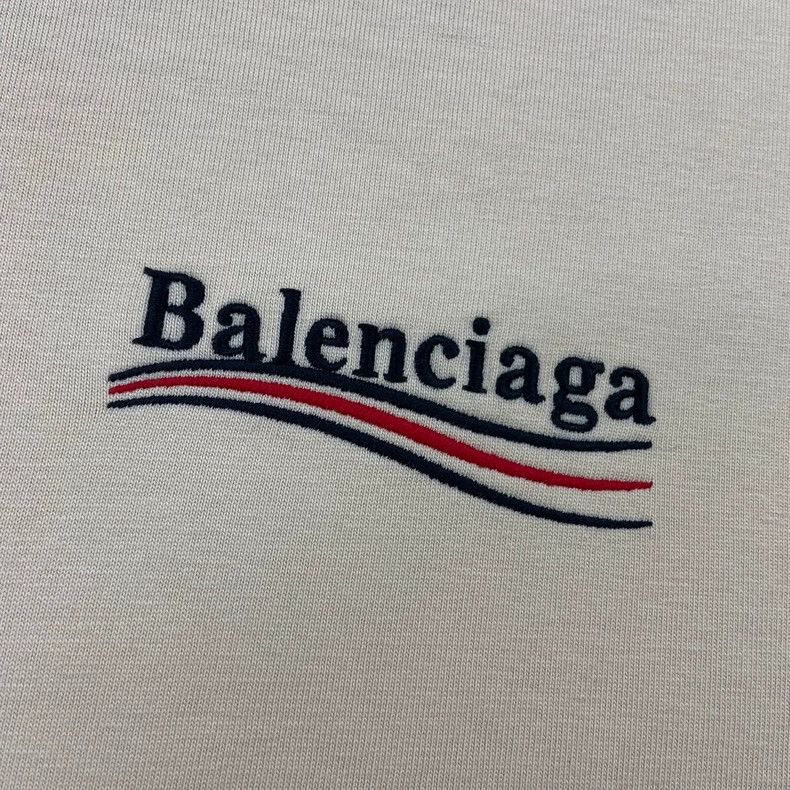 Balenciaga Balenciaga Beige embroidered logo short-sleeved T-shirt Size US XS / EU 42 / 0 - 3 Thumbnail