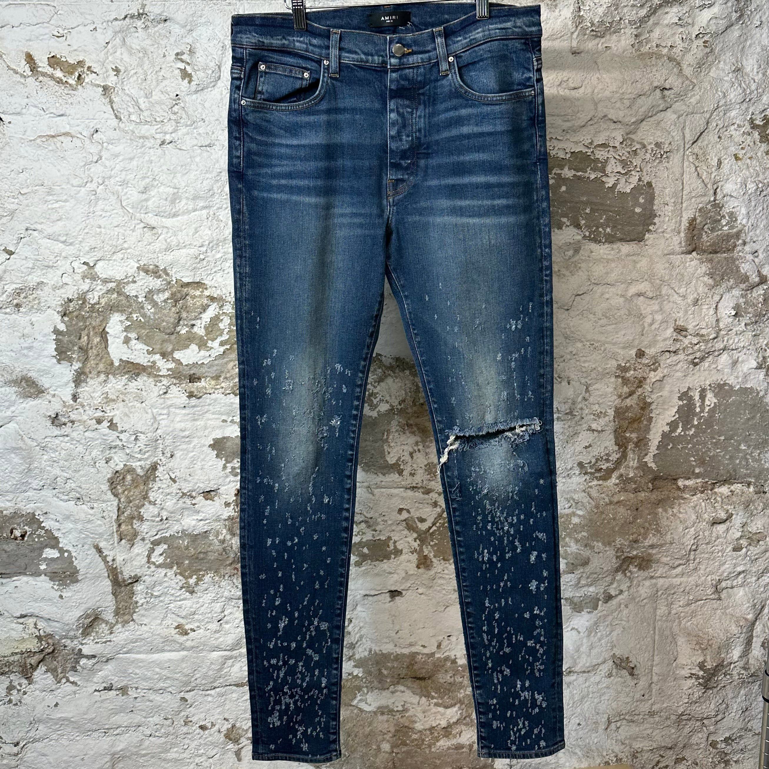 Amiri Amiri Knee Rip Shotgun Dark Blue Denim Jeans Sz 36 Size US 36 / EU 52 - 1 Thumbnail