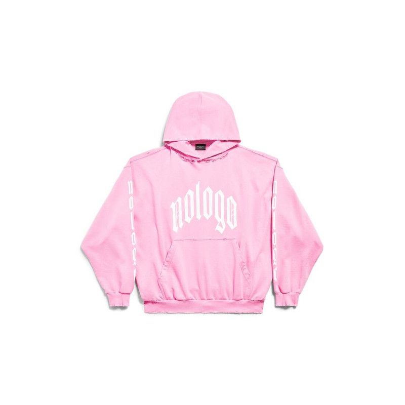 Balenciaga o1s1rm1125 Nologo Hoodie Medium Fit in Pink Size L / US 10 / IT 46 - 1 Thumbnail
