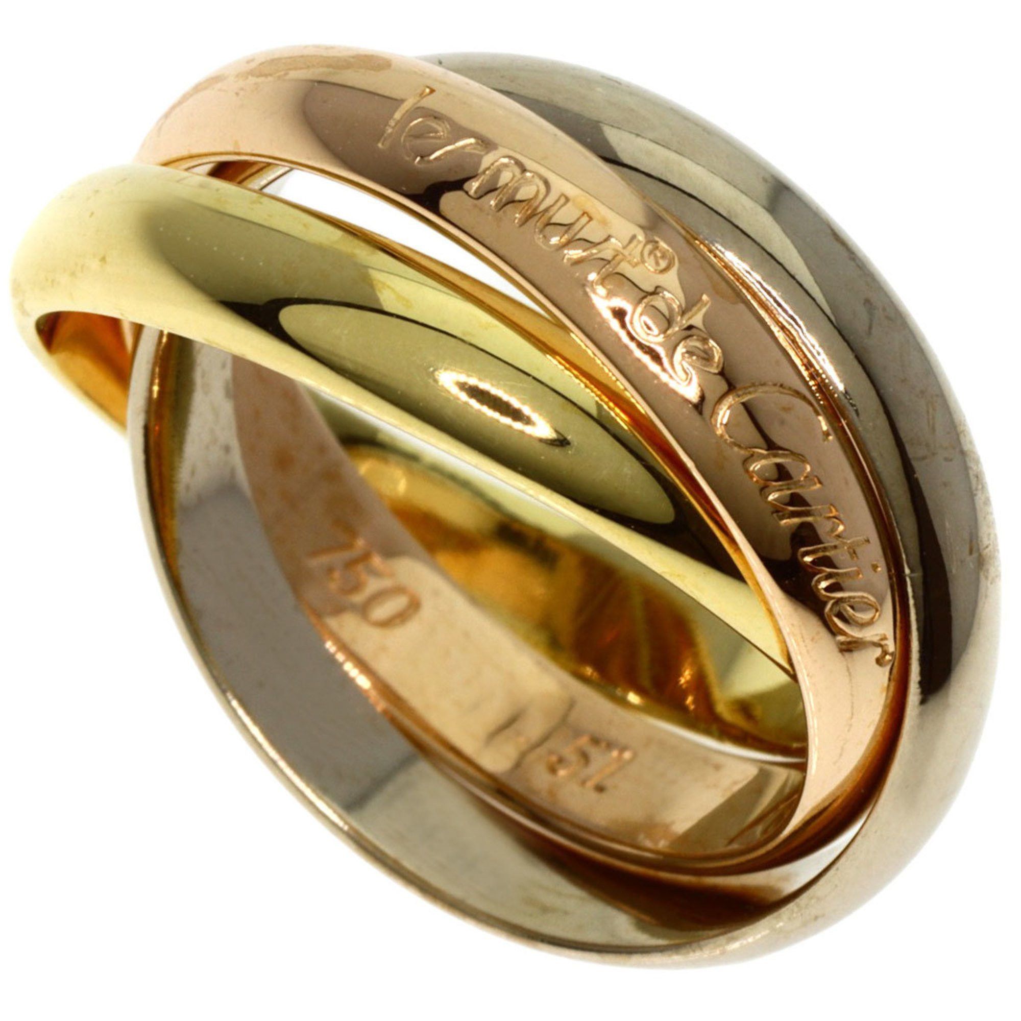 image of Cartier Trinity 51 Ring K18 Yellow Gold/k18Wg/k18Pg Ladies Cartier, Women's