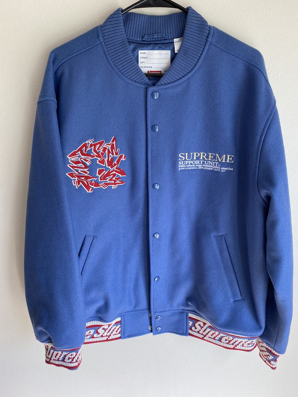 Supreme Supreme Support Unit Varsity Jacket XL Grailed