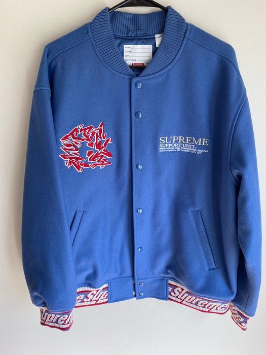 Supreme Supreme Support Unit Varsity Jacket - XL | Grailed