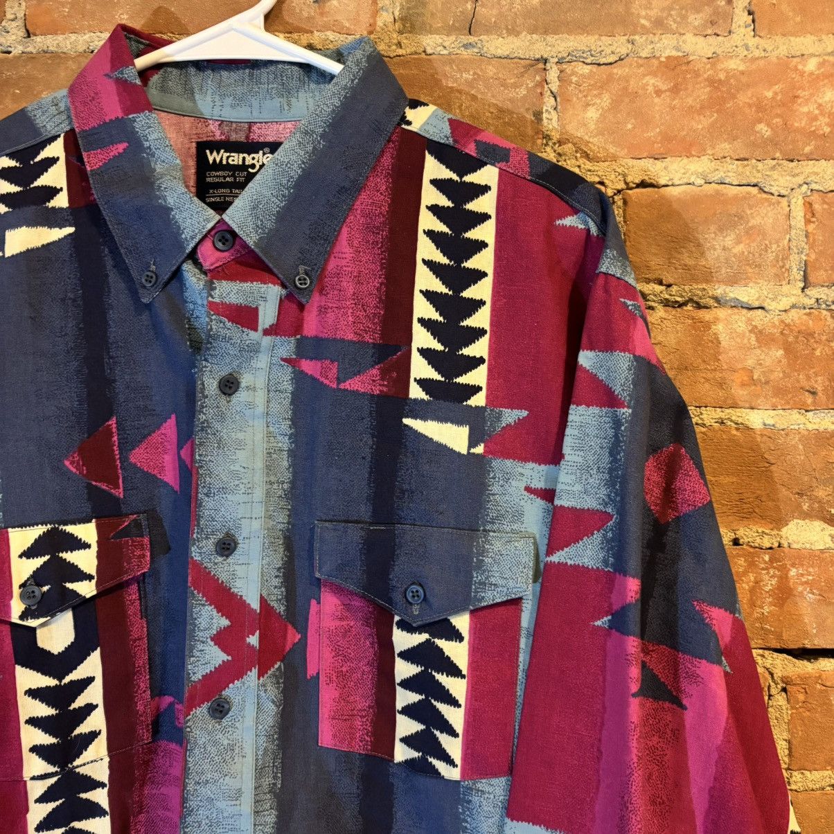 Vintage × Wrangler $150 Vintage 90s Wrangler Western Cowboy Shirt Size US XL / EU 56 / 4 - 2 Thumbnail
