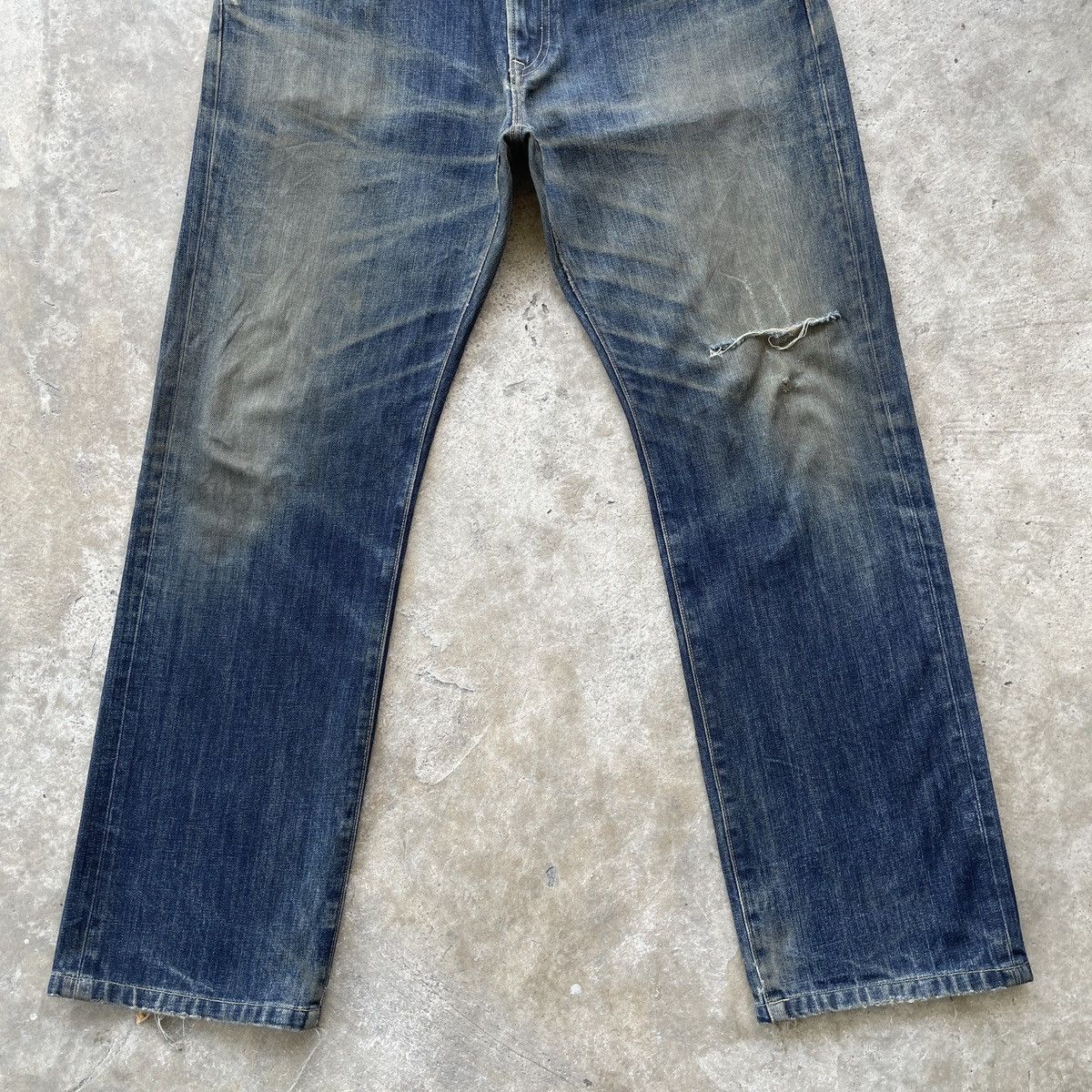 Japanese Brand Rusty🔥 Vintage Japanese Faded Distressed Denim Jeans Pants Size US 37 - 4 Thumbnail