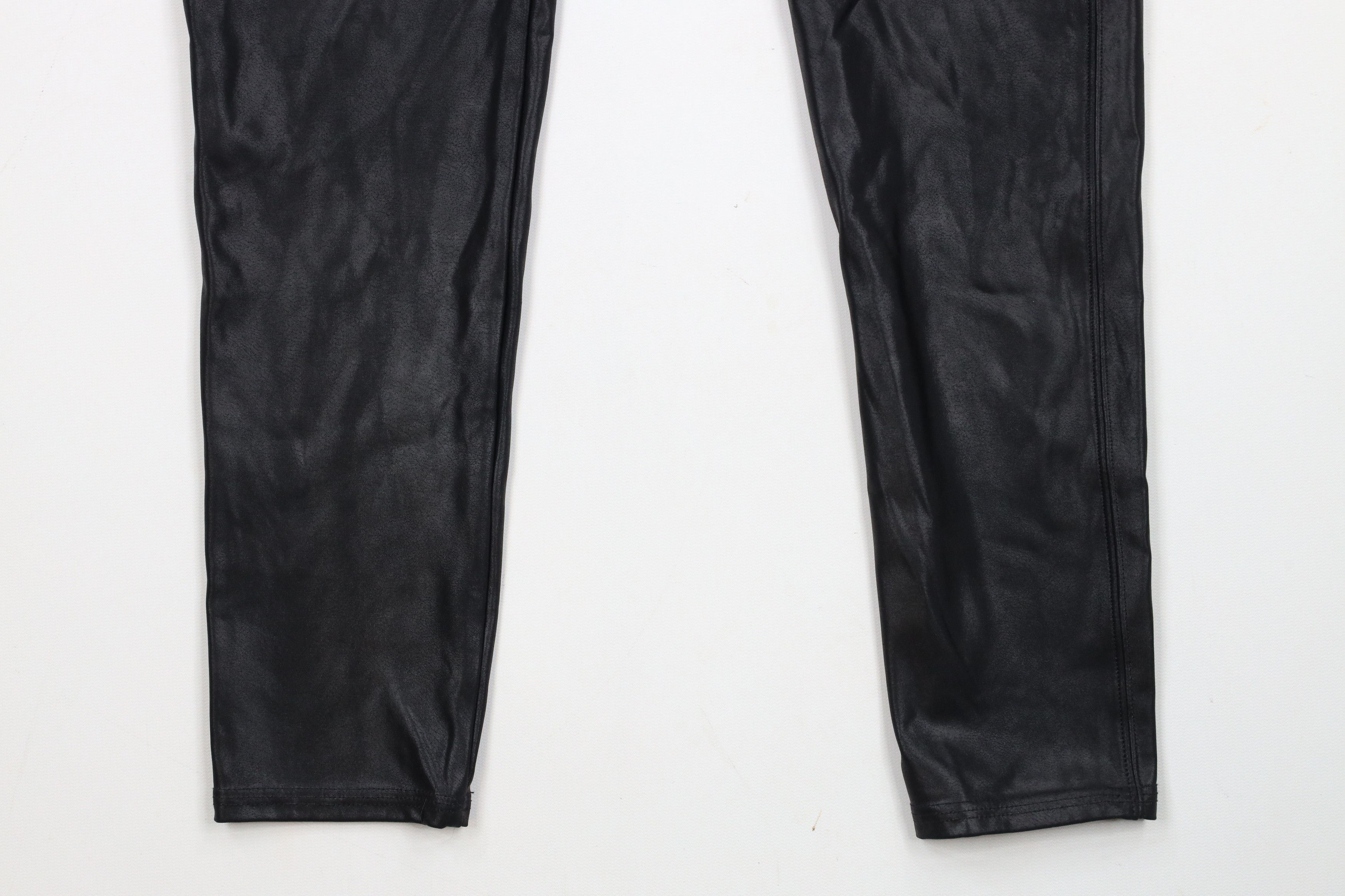 Spanx × Vintage Spanx Faux Leather Spandex Leggings Pants Black Shapewear Size 29" - 10 Thumbnail