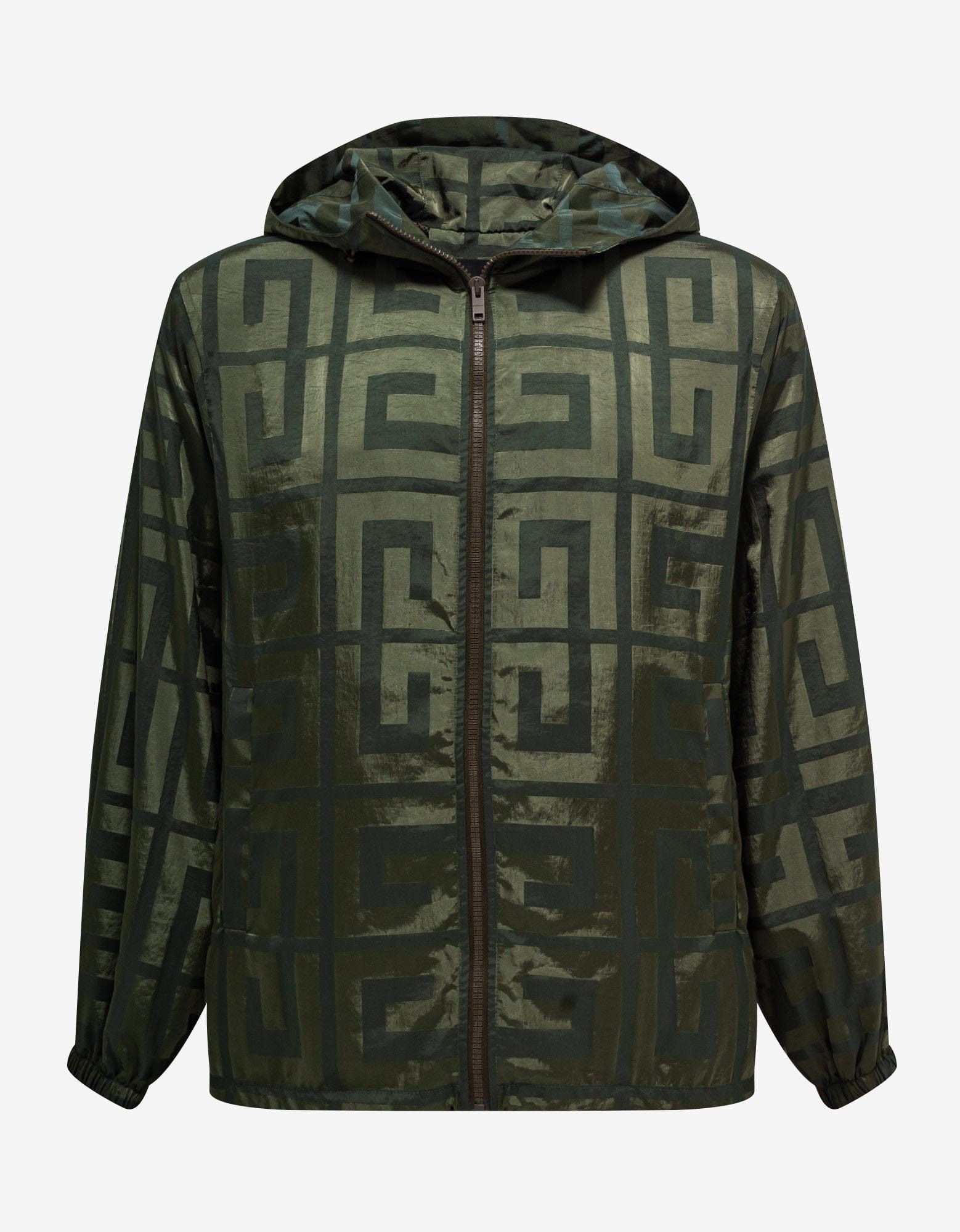 image of Givenchy Green 4G Pattern Windbreaker Size 46, Men's