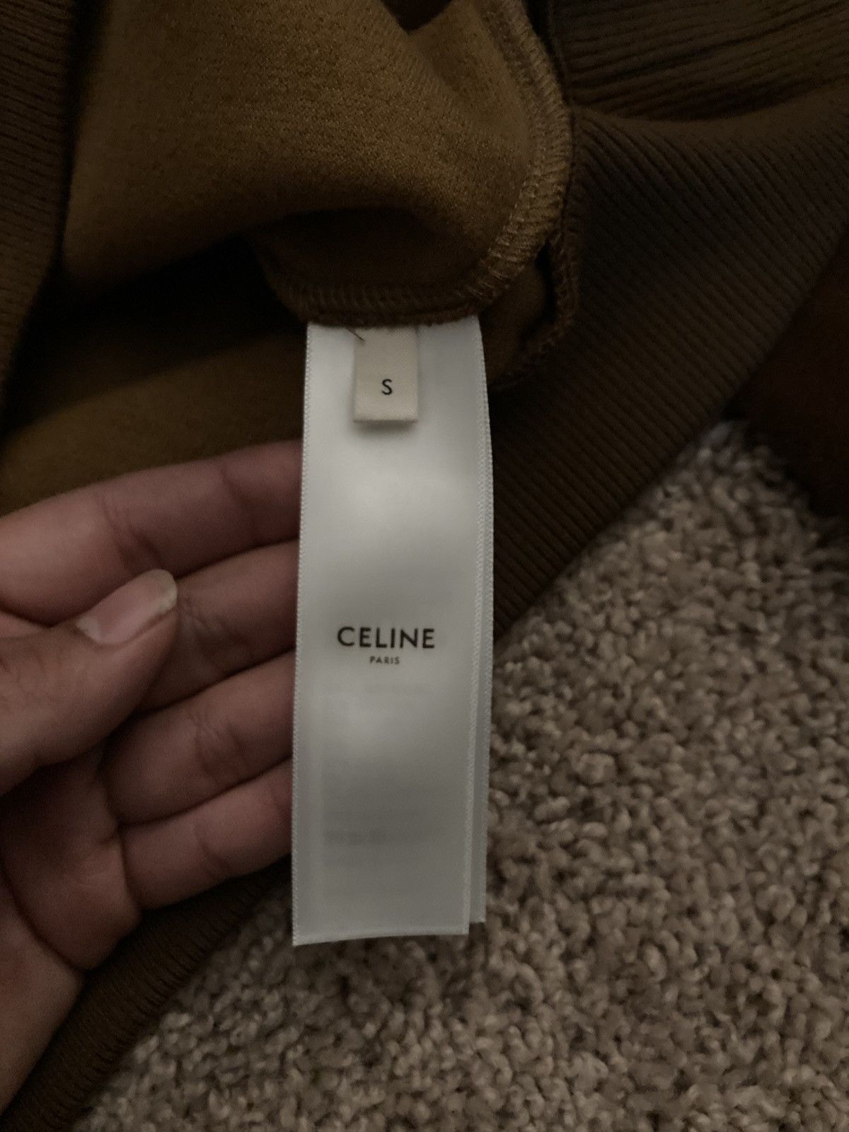 Celine × Hedi Slimane FW20 Celine Velour Polo Pullover Velvet 2020 AW20 Chocolate Size US S / EU 44-46 / 1 - 8 Thumbnail