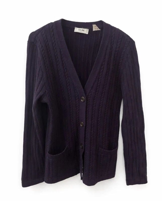 Celine Cardigan en wool. Vintage. Céline Size M / US 6-8 / IT 42-44 - 1 Thumbnail