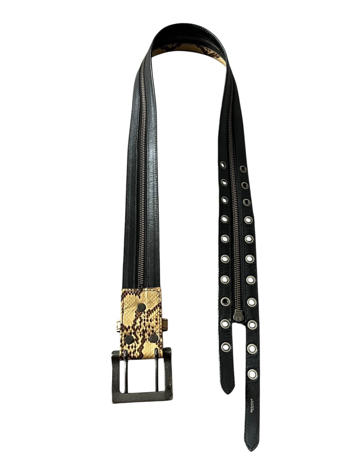 Japanese Brand Segment by Rupert Zipper Leather Belt Size 30 - 12 Thumbnail