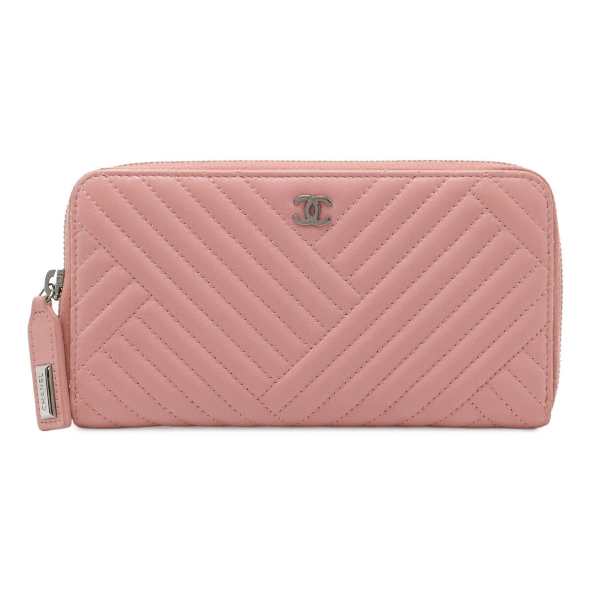 Chanel Chanel Chanel V Stitch Coco Mark Lambskin Long Wallet Leather Long Wallet A82258 Size ONE SIZE - 1 Thumbnail