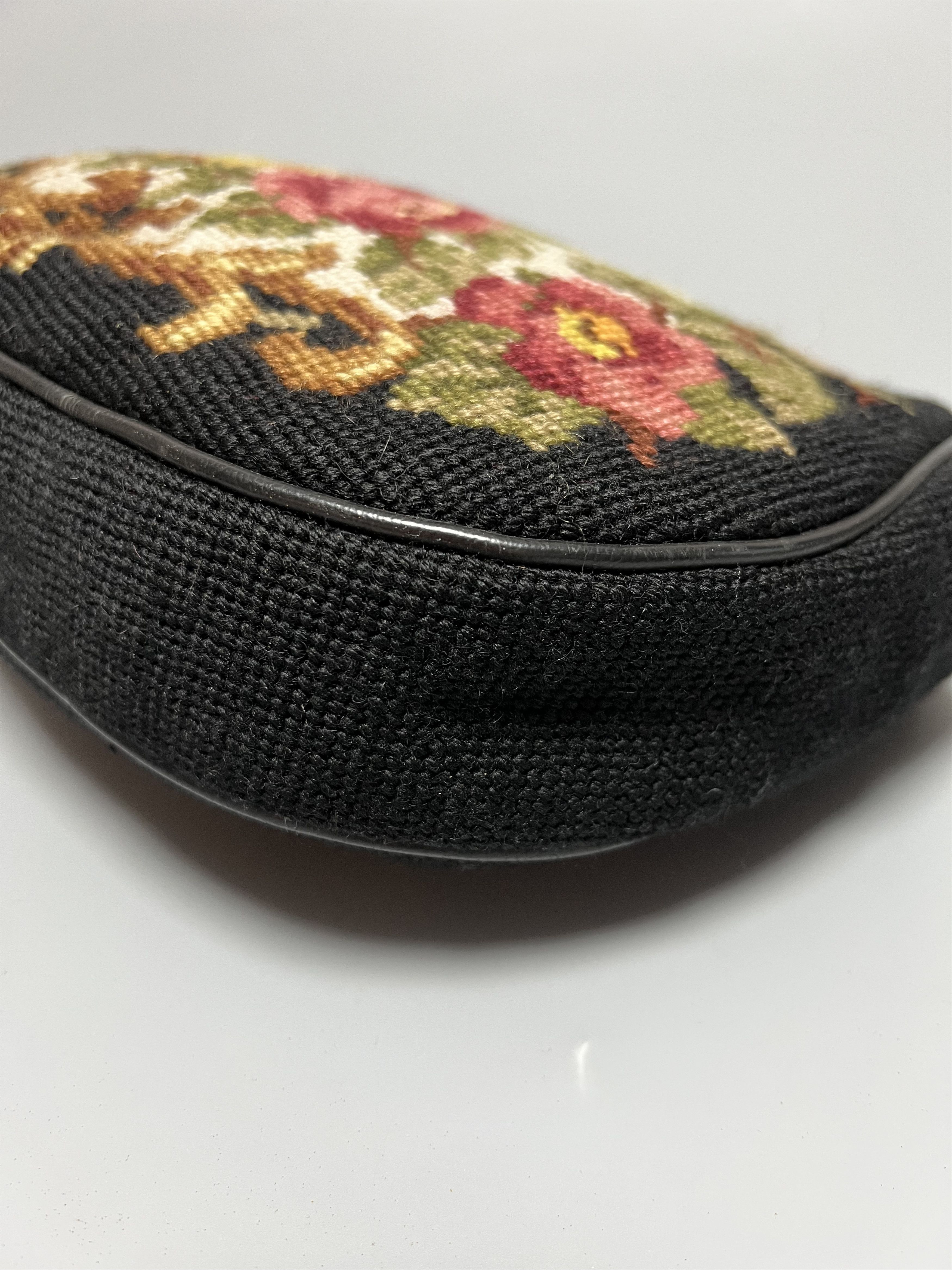 Handmade Rare Vintage Hand Made Shoulder Bag Embroidered Flower Size ONE SIZE - 5 Thumbnail