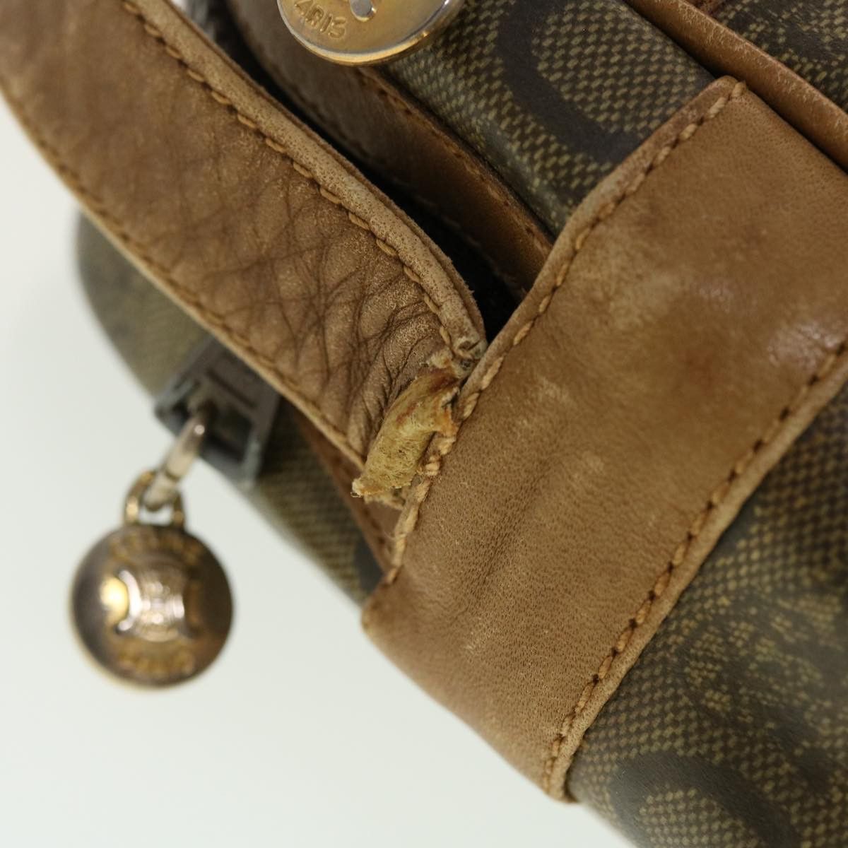 Celine CELINE C Macadam Canvas Shoulder Bag Beige Size ONE SIZE - 9 Thumbnail