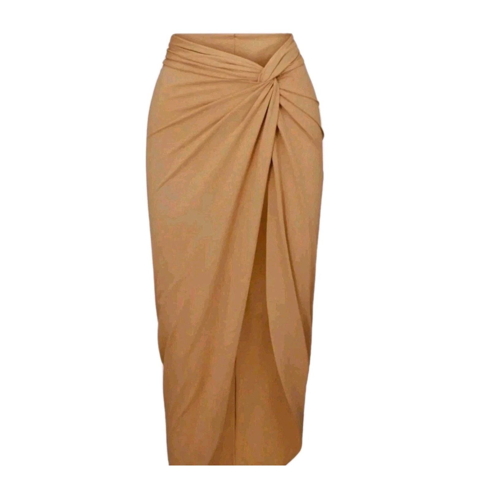 SKIMS Skims Signature Recycled Gathered Sarong Skirt In Ochre 4X Size ONE SIZE - 5 Thumbnail