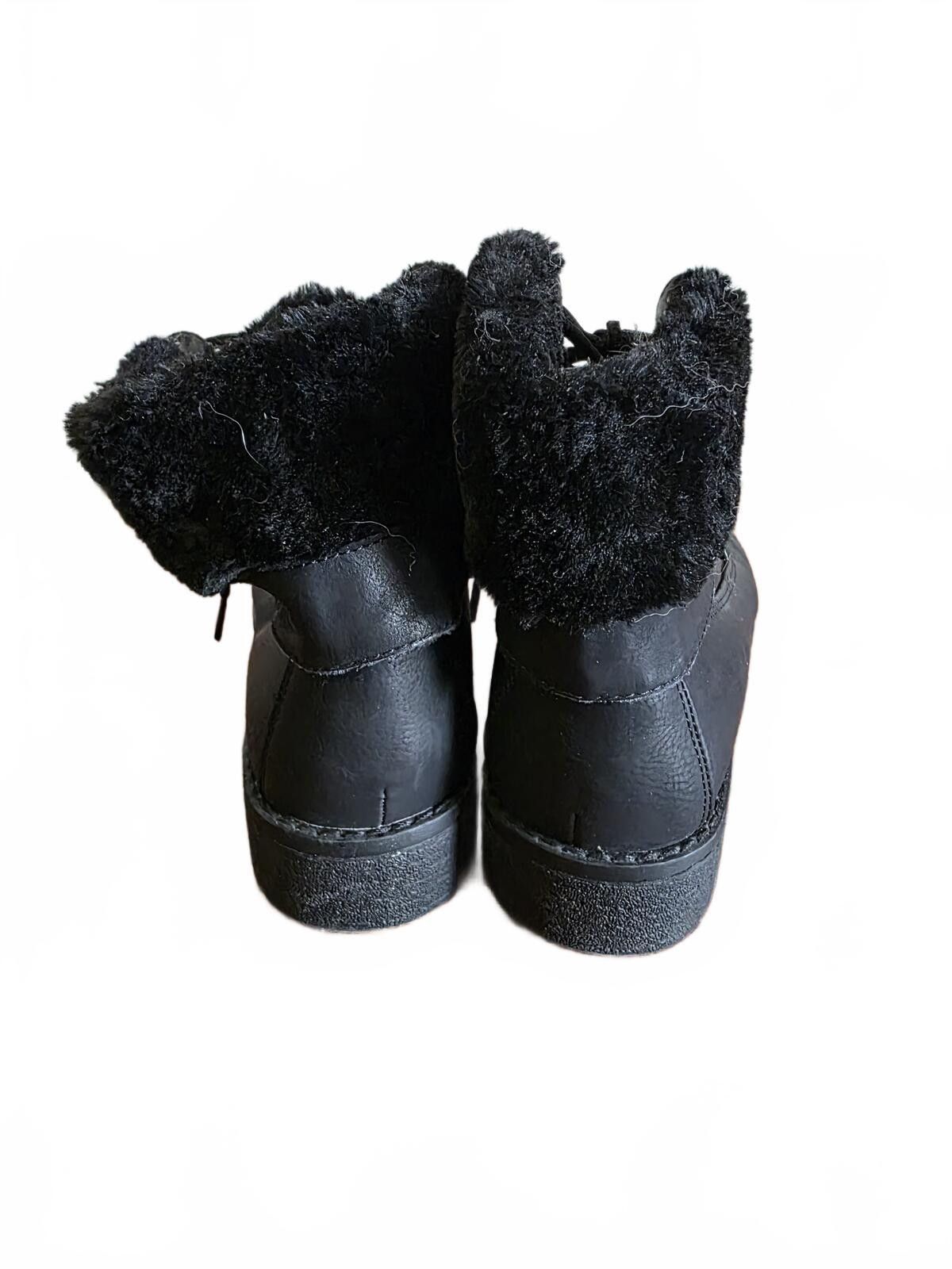 Unknown London Black Faux Fur Lace-Up Ankle Boots Womens Size 7 90s Grunge Size US 7 / IT 37 - 4 Thumbnail