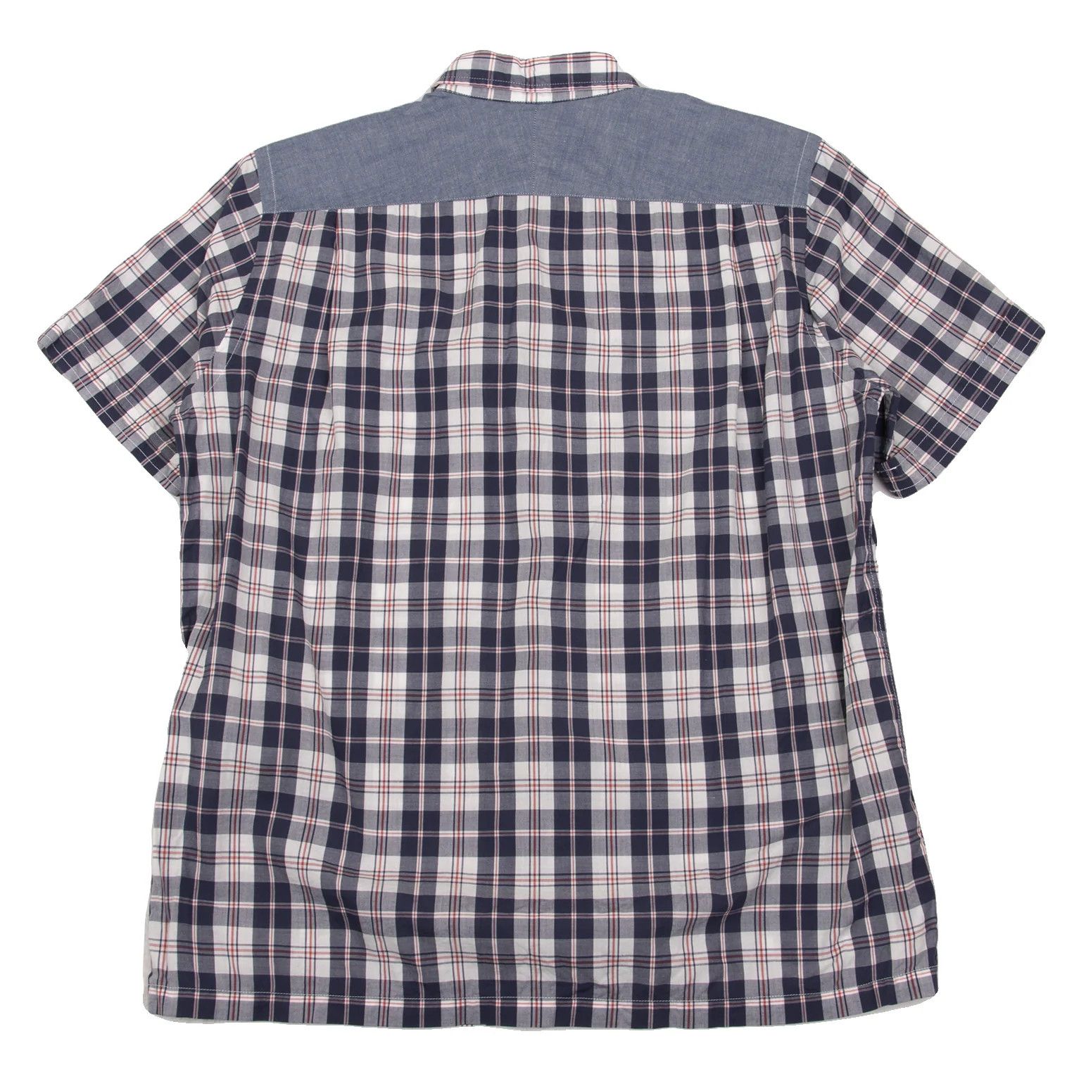 Junya Watanabe Short-Sleeve Check Shirt in Navy and White, Size XS Size US XS / EU 42 / 0 - 10 Thumbnail