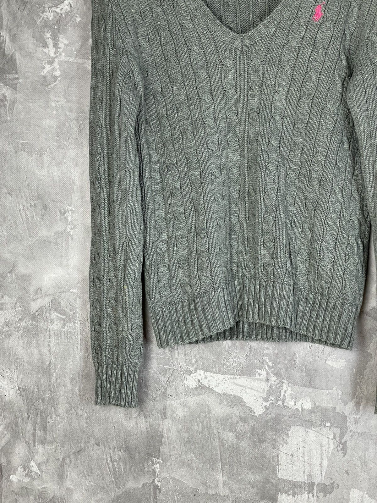 Polo Ralph Lauren × Ralph Lauren Vintage Ralph Lauren Cuble Knit V Neck Sweater Size M / US 6-8 / IT 42-44 - 5 Thumbnail