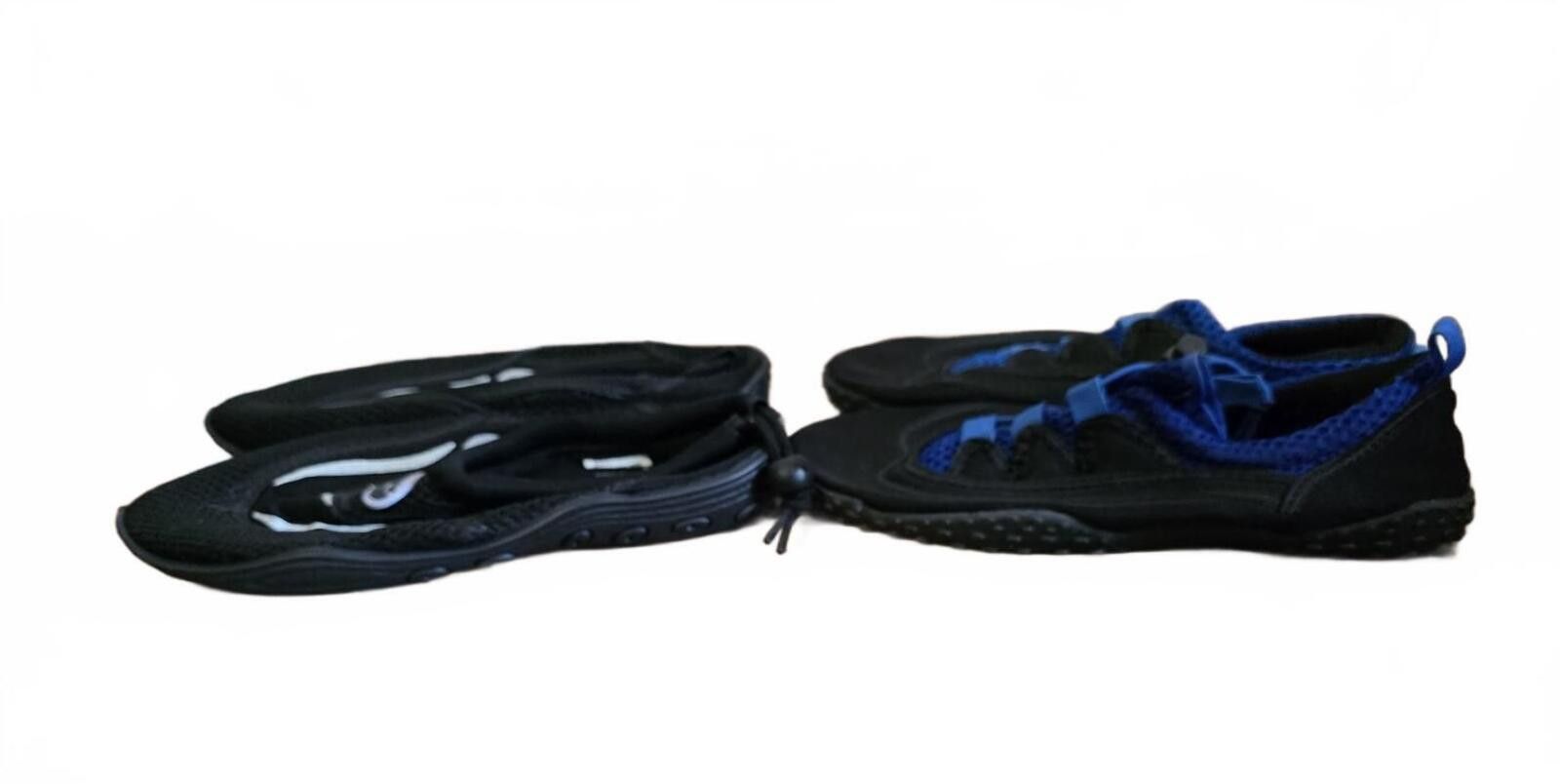 Other 2 Pair Lot of Water Shoes Easy USA & Wave Black Blue Size 7 Size ONE SIZE - 3 Thumbnail
