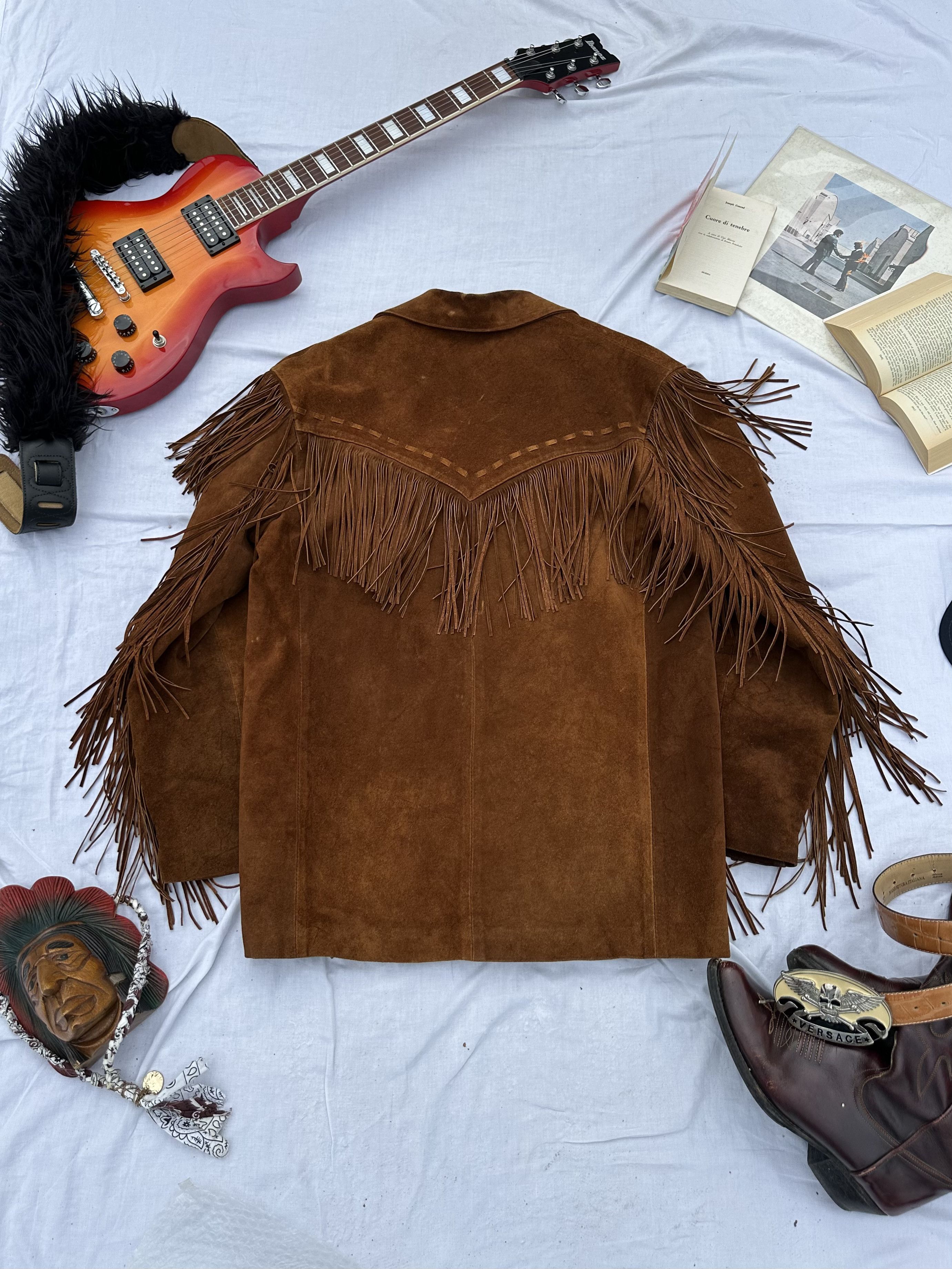 Vintage 1990s Suede Fringe Jacket - Cowboy Style M Size US M / EU 48-50 / 2 - 2 Thumbnail
