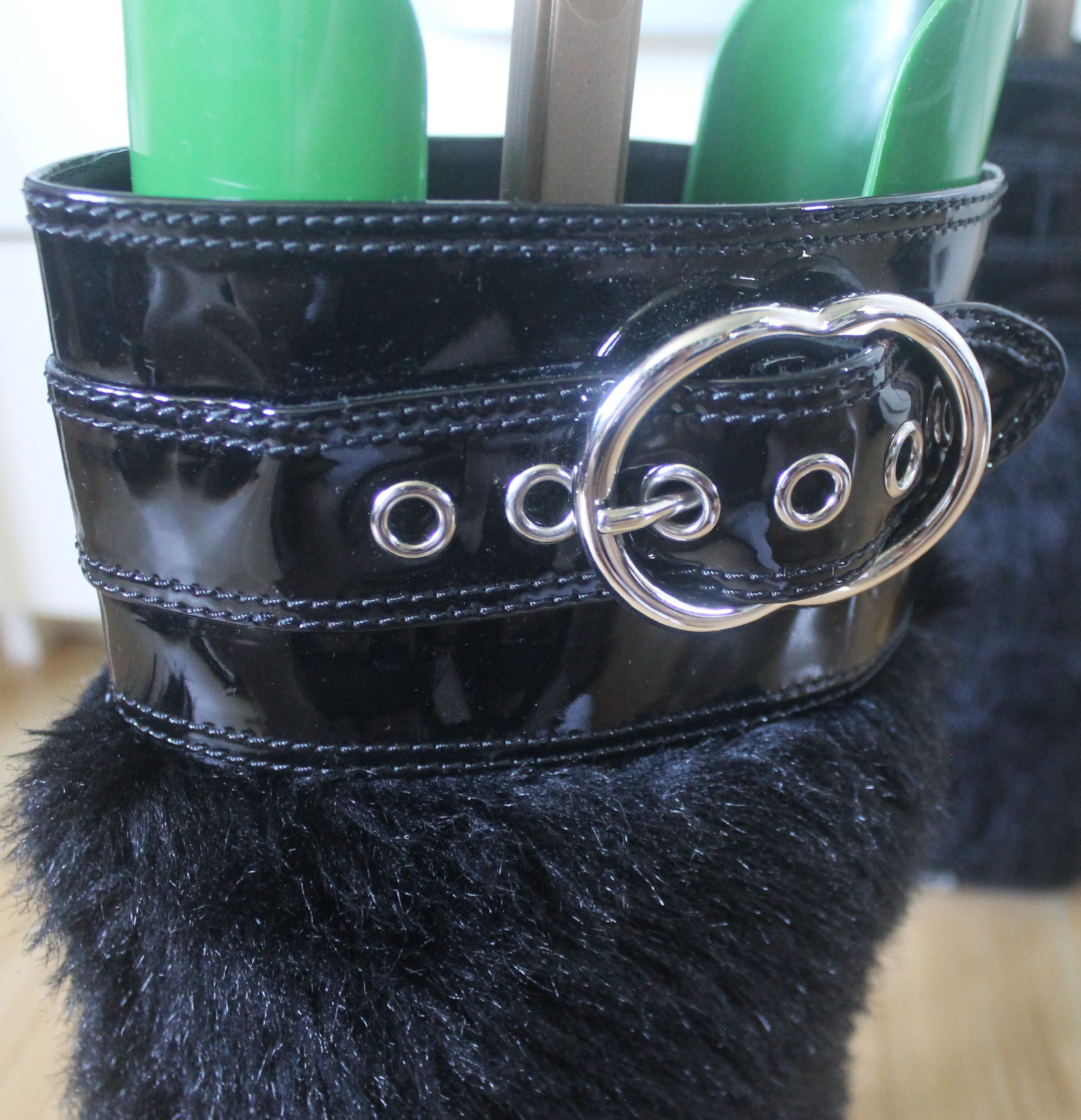 Miu Miu MIU MIU black faux fur boots with patent leather Size US 10.5 / IT 40.5 - 11 Thumbnail