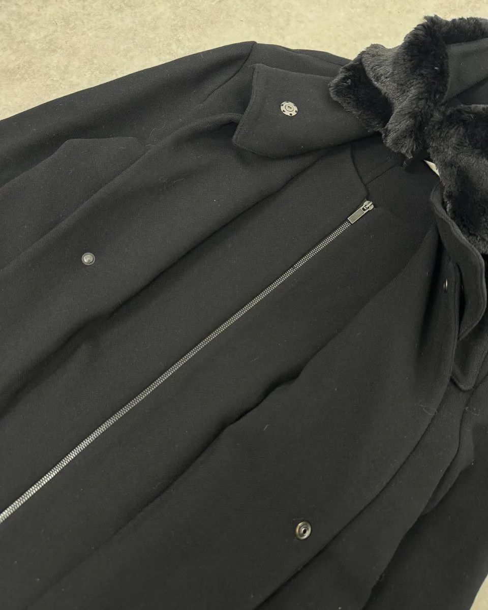 Emporio Armani AW2012 Emporio Armani Fur Collar Black Long Coat Size US L / EU 52-54 / 3 - 8 Thumbnail