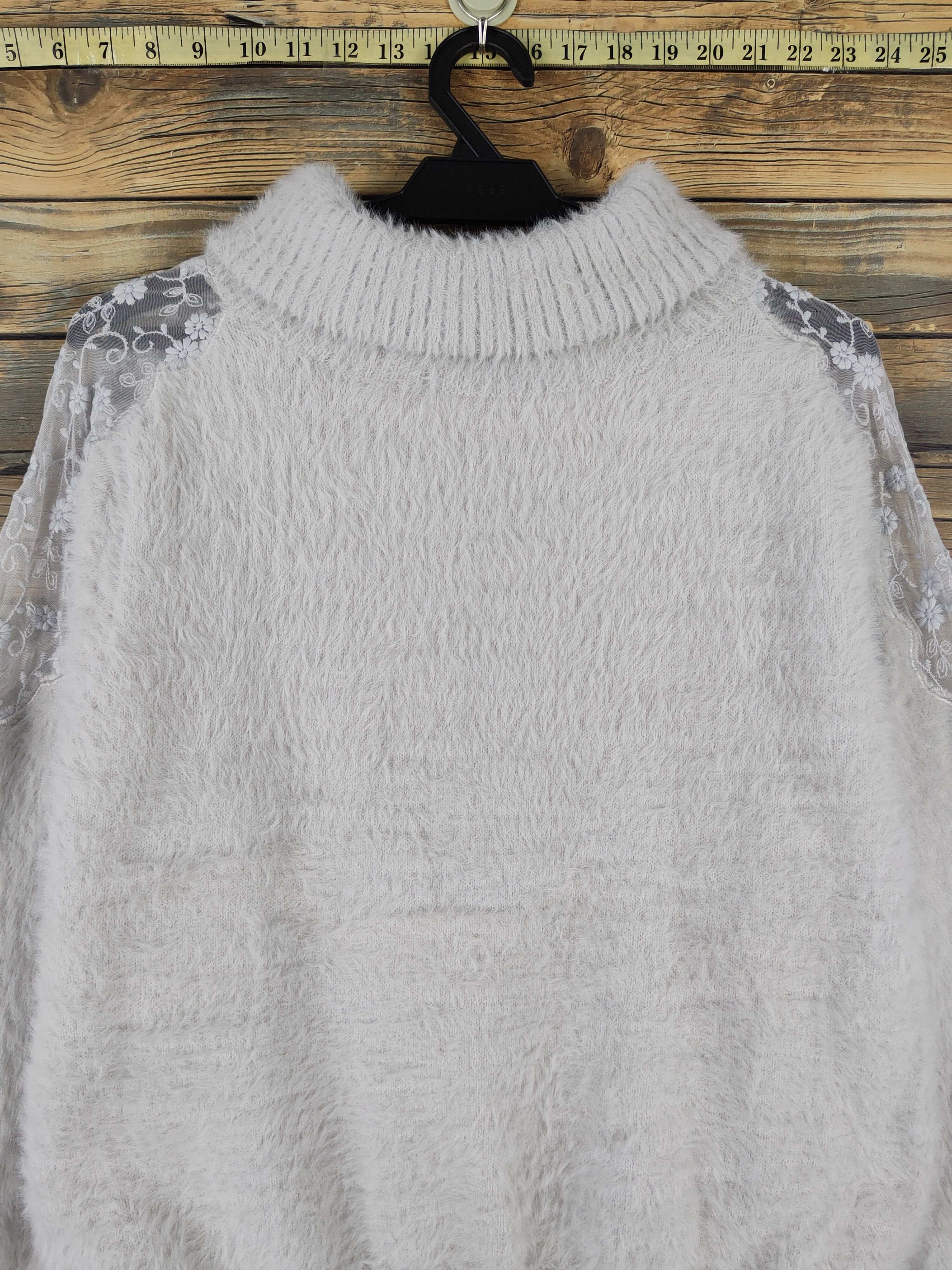 Japanese Brand Ingni Light Gray Shag Shaggy Fur Mohair Knitwear #W2148 Size M / US 6-8 / IT 42-44 - 2 Thumbnail