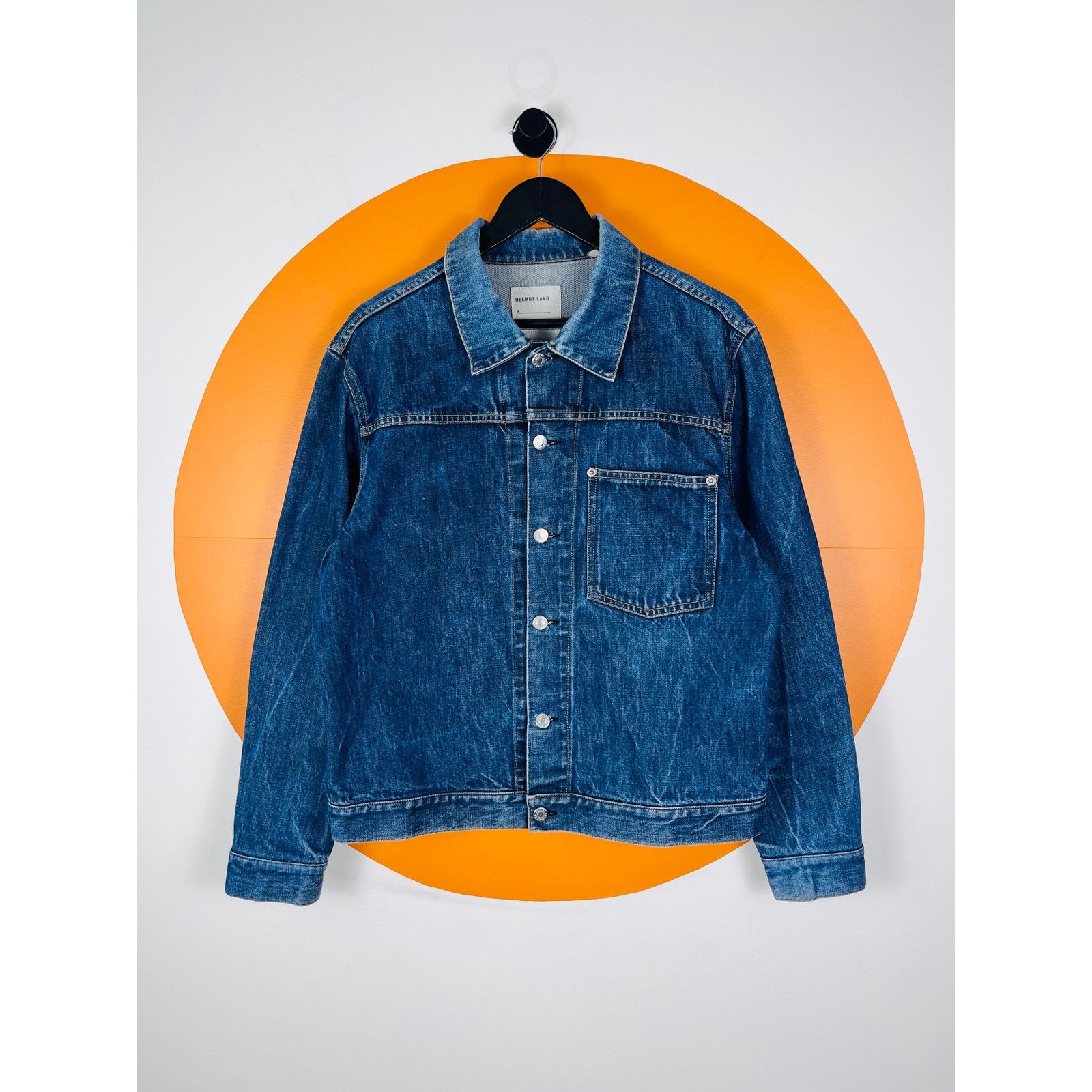 Helmut Lang 1996 Red Stripes Archive Latex Denim Jacket Raf Simons