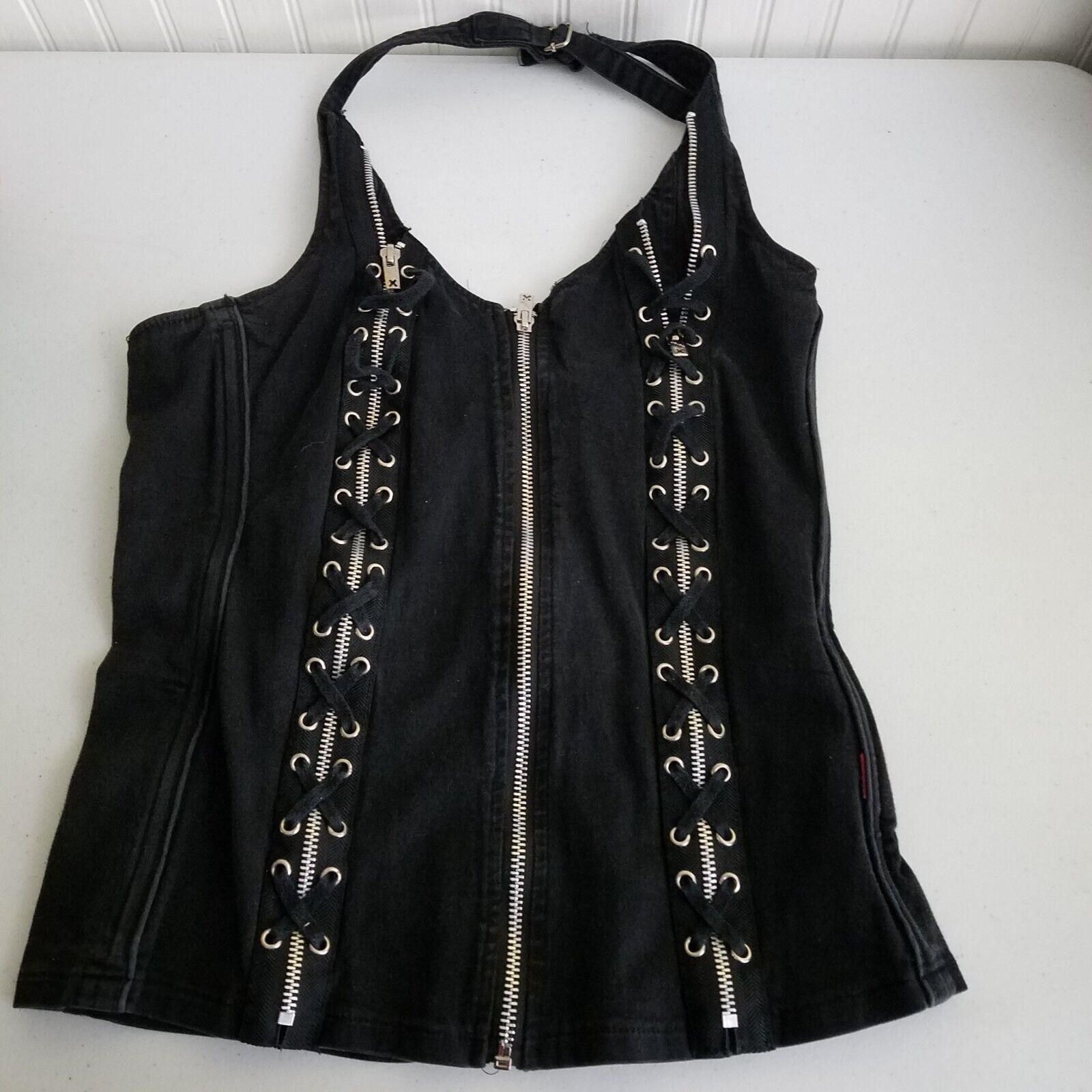 Tripp NYC Vtg Tripp NYC Halter Corset Top Lace Up Zippers Gothic 90s Size XL / US 12-14 / IT 48-50 - 1 Thumbnail