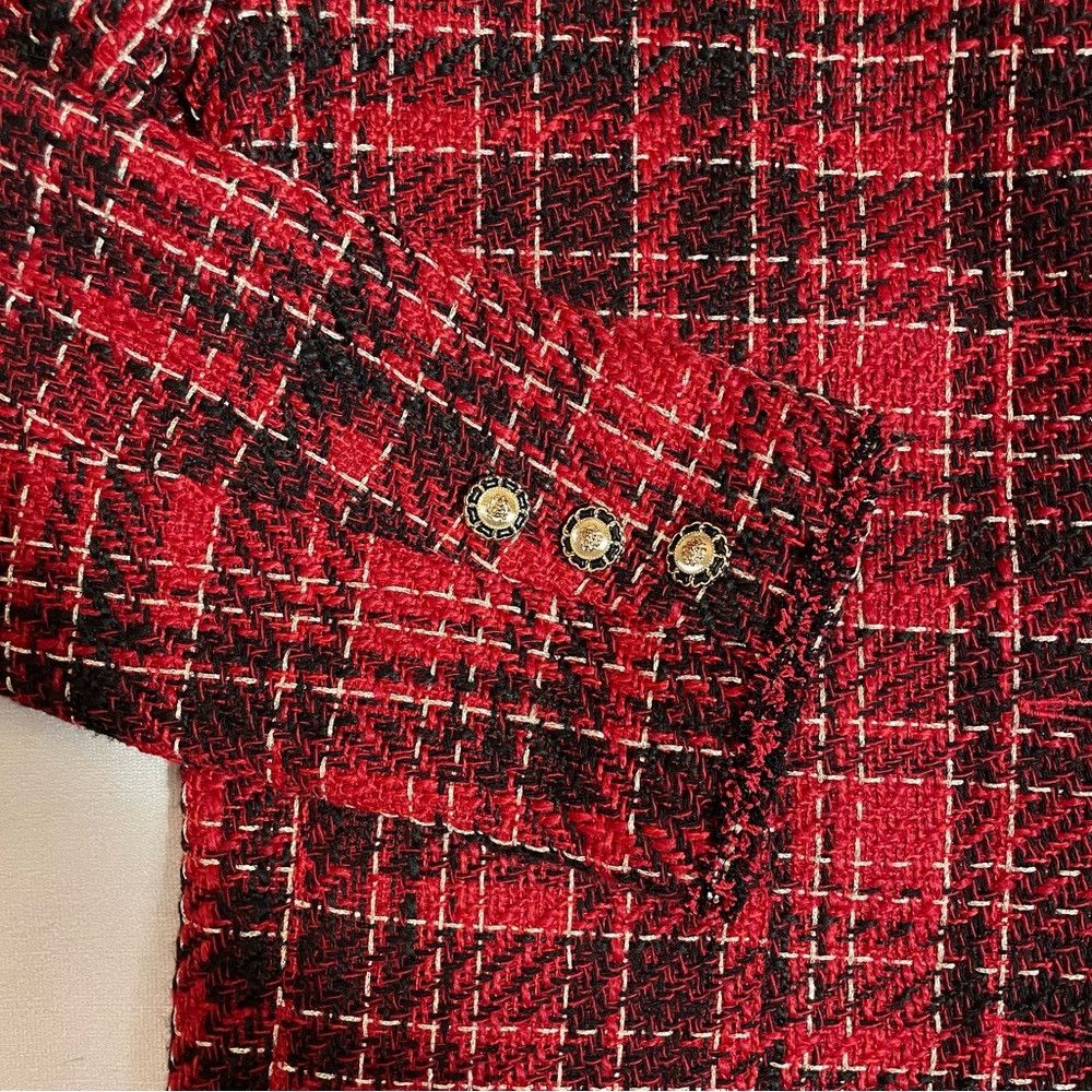 Adrianna Papell NWT New $119 Adrianna Papell Red Black Tweed Jacket Size M Size M / US 6-8 / IT 42-44 - 8 Thumbnail