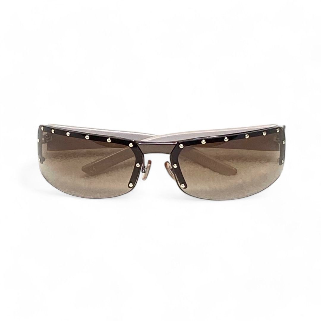 Gucci Gucci - Sunglasses Vintage Monogram Beige GG Studs Size ONE SIZE - 3 Thumbnail