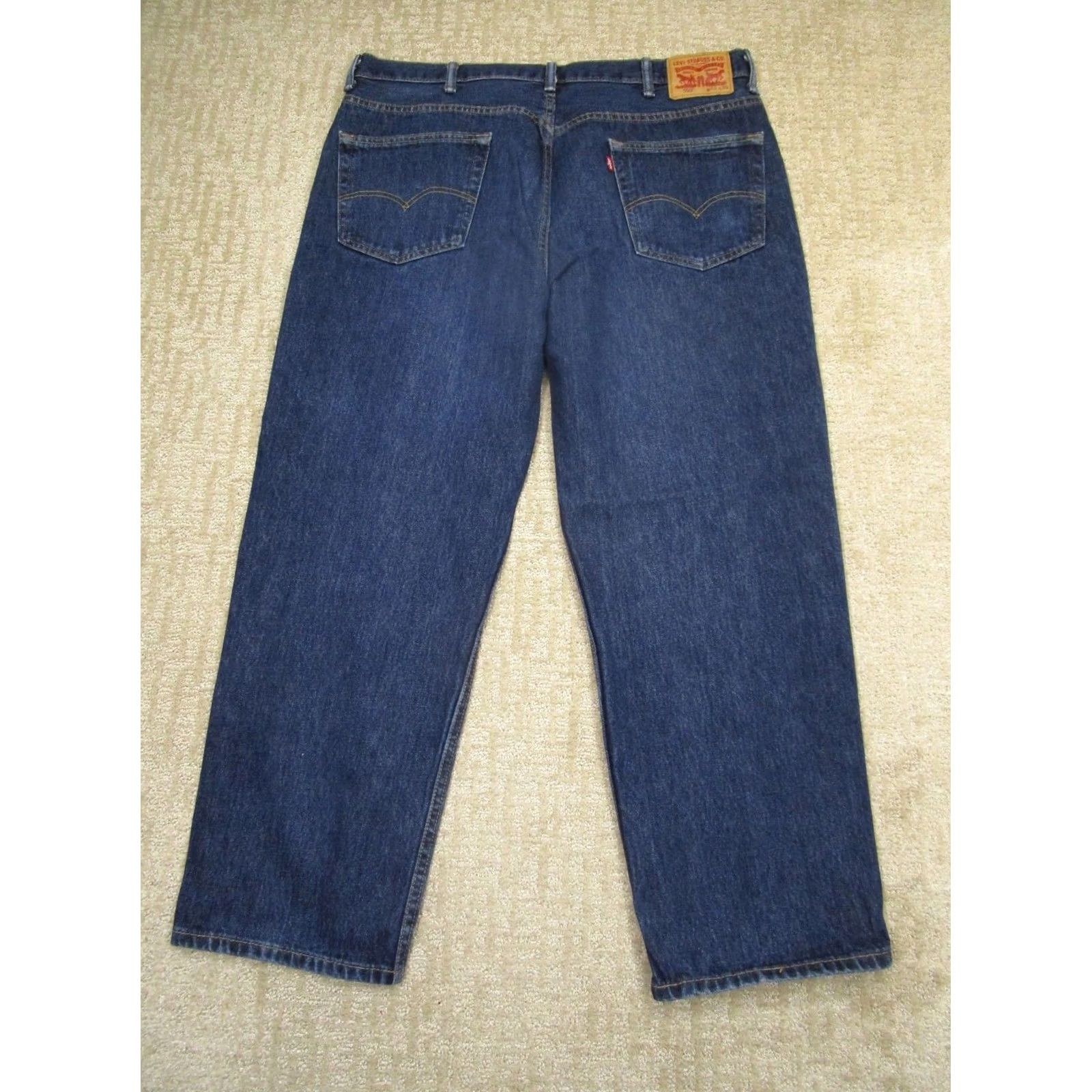 Levi's Levi's 550 Jeans Men 42x30 Blue Straight Denim Cotton Relaxed Fit 5-Pocket Logo Dark Wash N/A Size US 42 / EU 58 - 3 Thumbnail