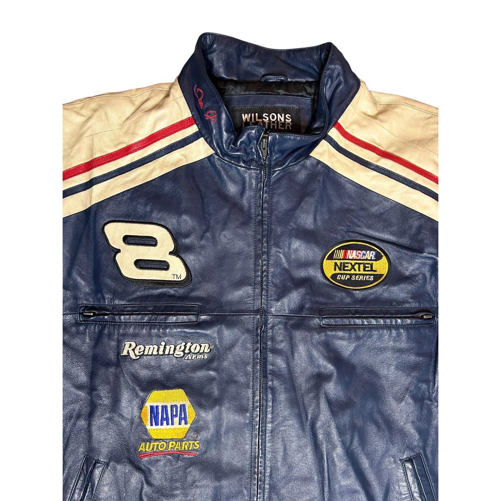 Chase Authentics × NASCAR × Vintage Vintage Nascar Dale Earnhardt Budweiser Leather Jacket Size US XL / EU 56 / 4 - 3 Thumbnail