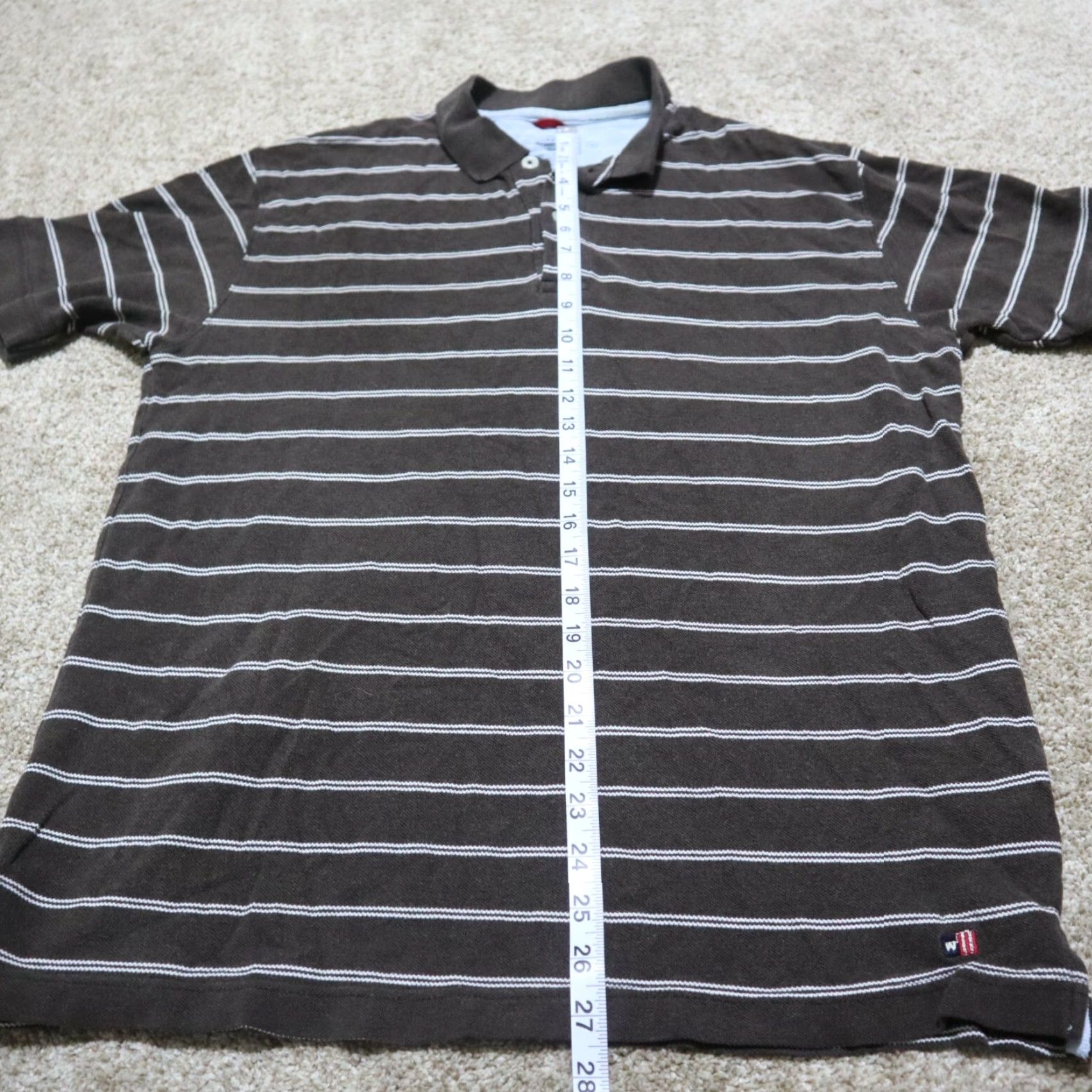 Wrangler Wrangler Polo Shirt Mens Size M 100% Cotton Brown Stripes Short Sleeve Shirt Size US M / EU 48-50 / 2 - 6 Thumbnail