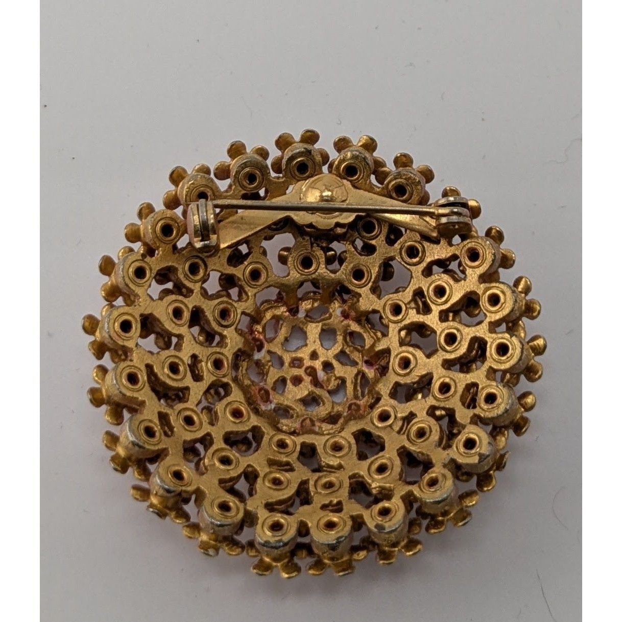 Other Vintage Pink Rhinestone Floral Dome Brooch Size ONE SIZE - 6 Thumbnail