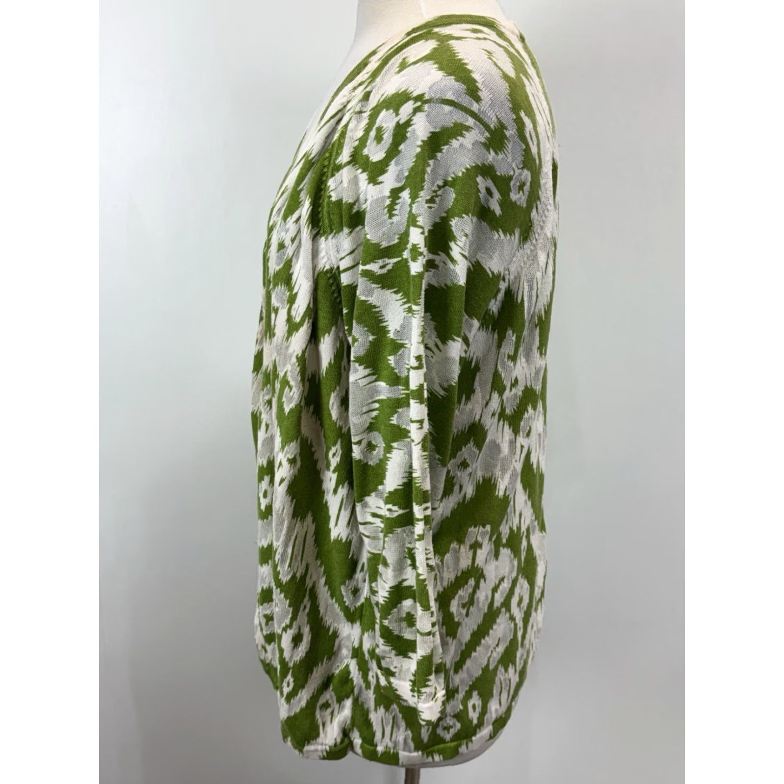 Vintage VINTAGE Chico's Women Sweater Cardigan Open-Front Cotton Blend Casual Green XL 3/4 Sleeve Size XL / US 12-14 / IT 48-50 - 2 Thumbnail