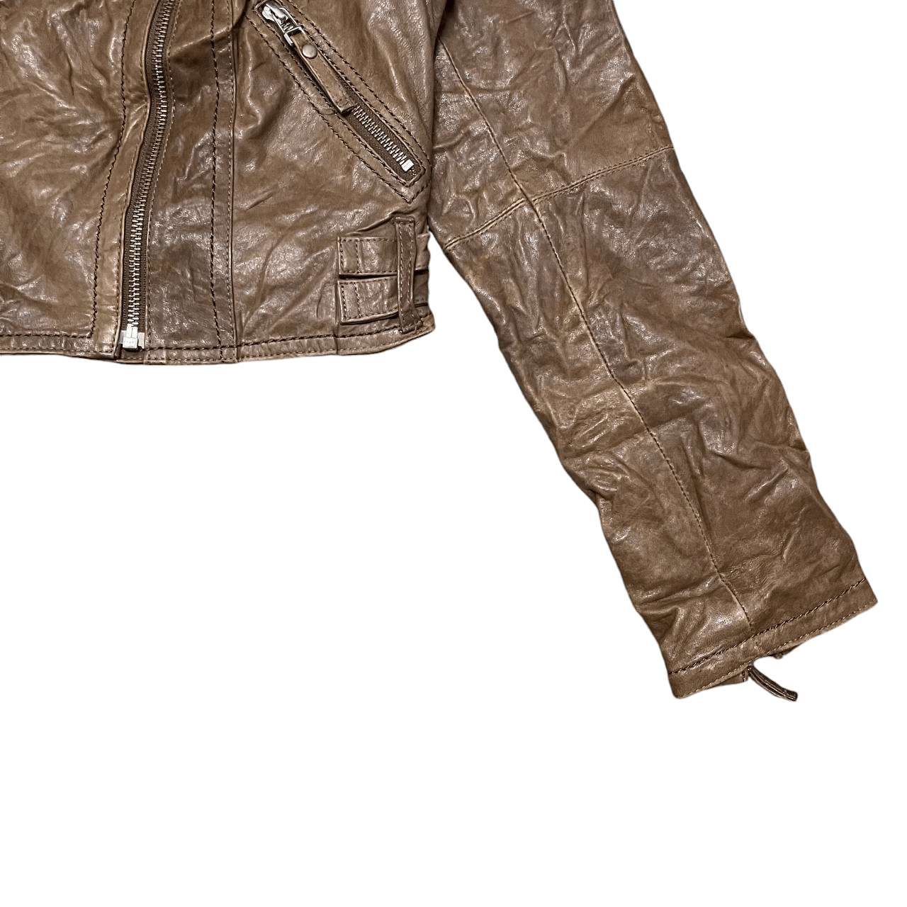 Vintage Burberry Blue Label Nova Check Leather Rider Jacket