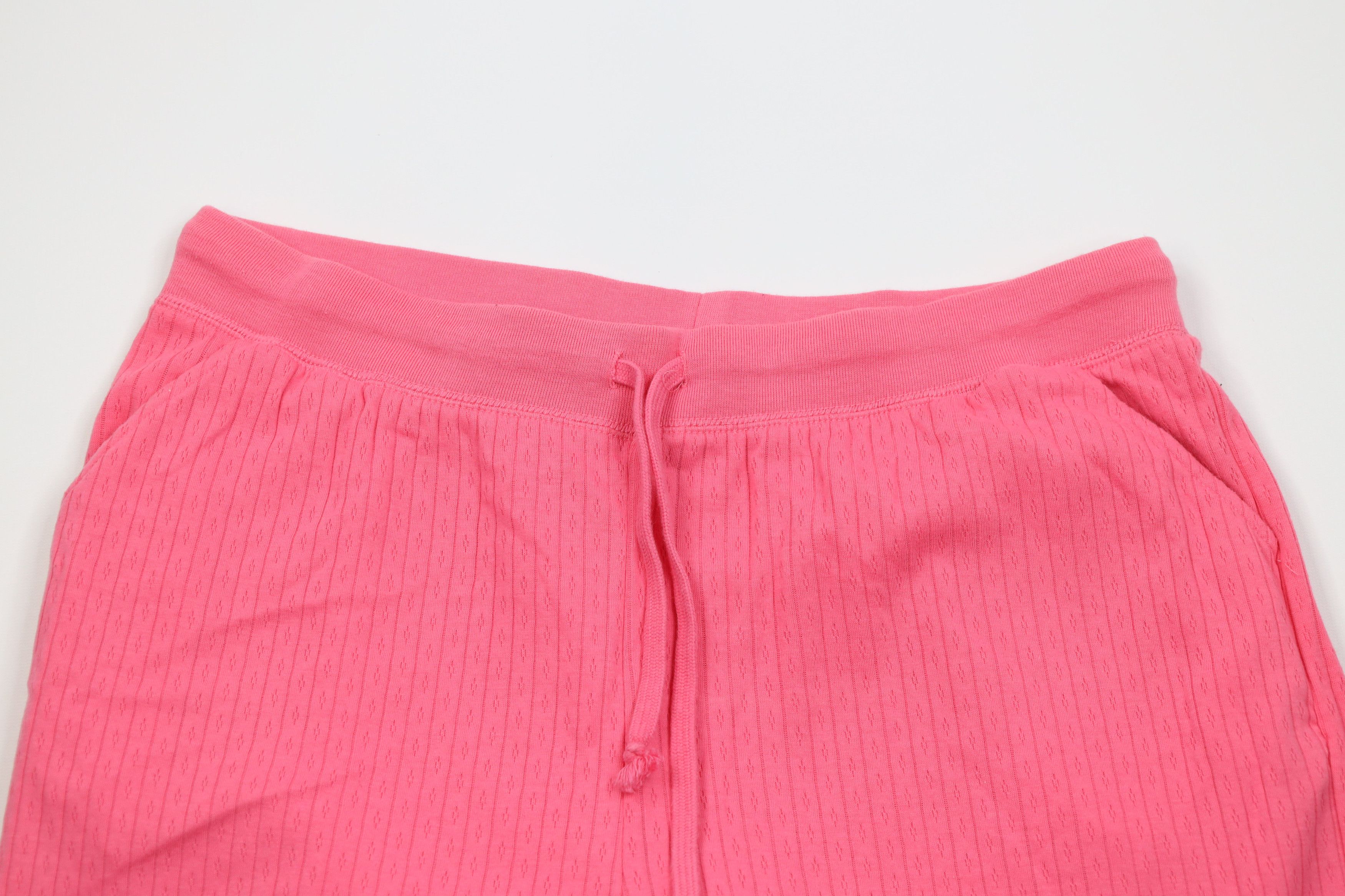 Vintage Vintage 90s Y2K Streetwear Knit Wide Leg Pants Pink Size 32" / US 10 / IT 46 - 2 Thumbnail