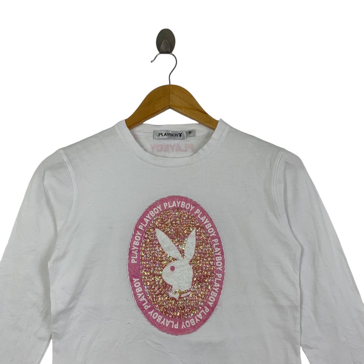 Playboy Vintage PLAYBOY BUNNY COLLECTION Embossed Tee Shirt Top Size M / US 6-8 / IT 42-44 - 2 Thumbnail