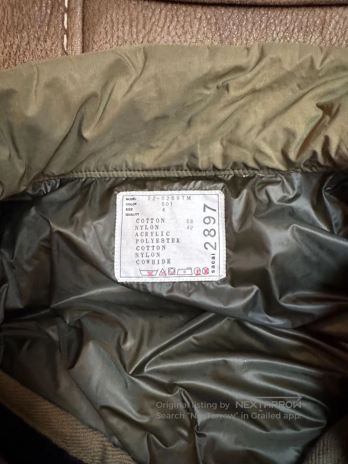 Sacai SACAI 23AW Lamb Wool Liner Cotton Jacket. Size US XL / EU 56 / 4 - 8 Thumbnail