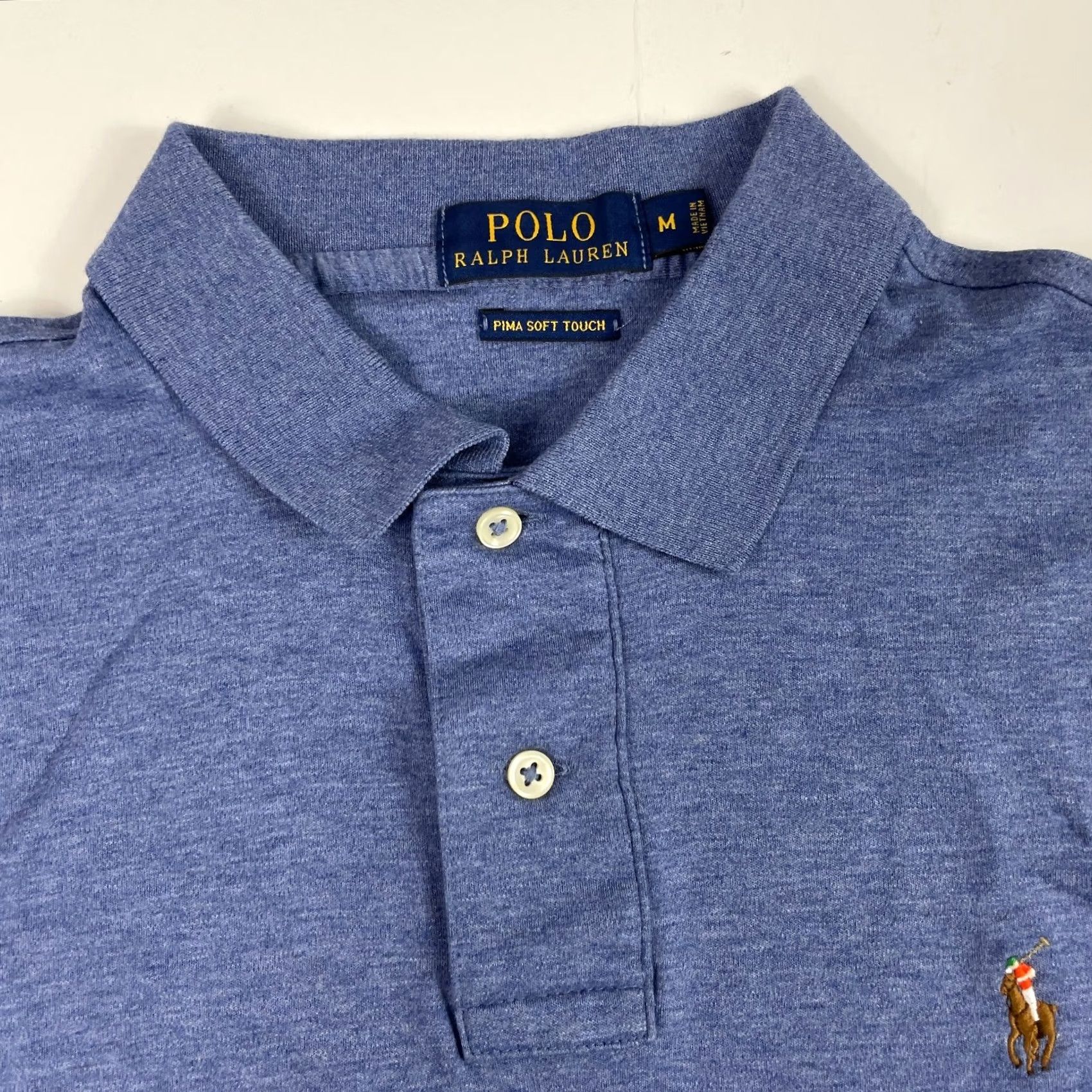 Polo Ralph Lauren Polo Ralph Lauren Polo Shirt Mens Medium Blue Pima Soft Short Sleeve Golfer Pony Size US M / EU 48-50 / 2 - 6 Thumbnail