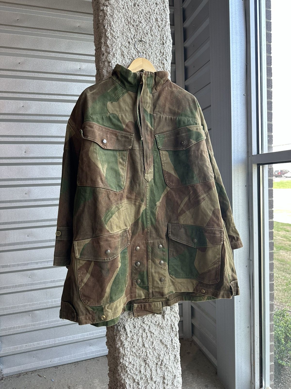 image of Military x Vintage 1950S Belgian Brushstroke Camo Parka Jacket, Men's (Size XL)